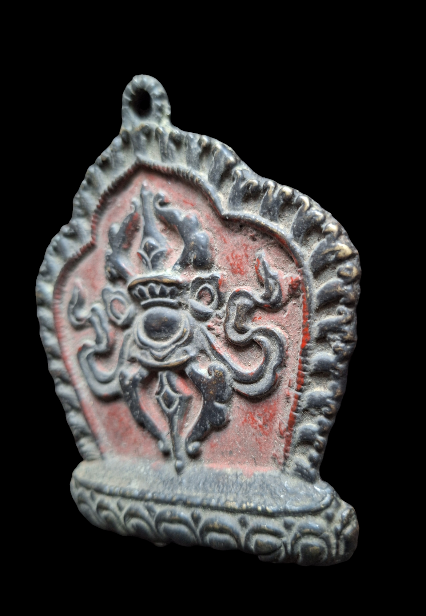 Vintage bronze Buddhist amulet pendant Dorje