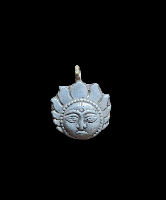 Vintage alpaca metal pendant Surya