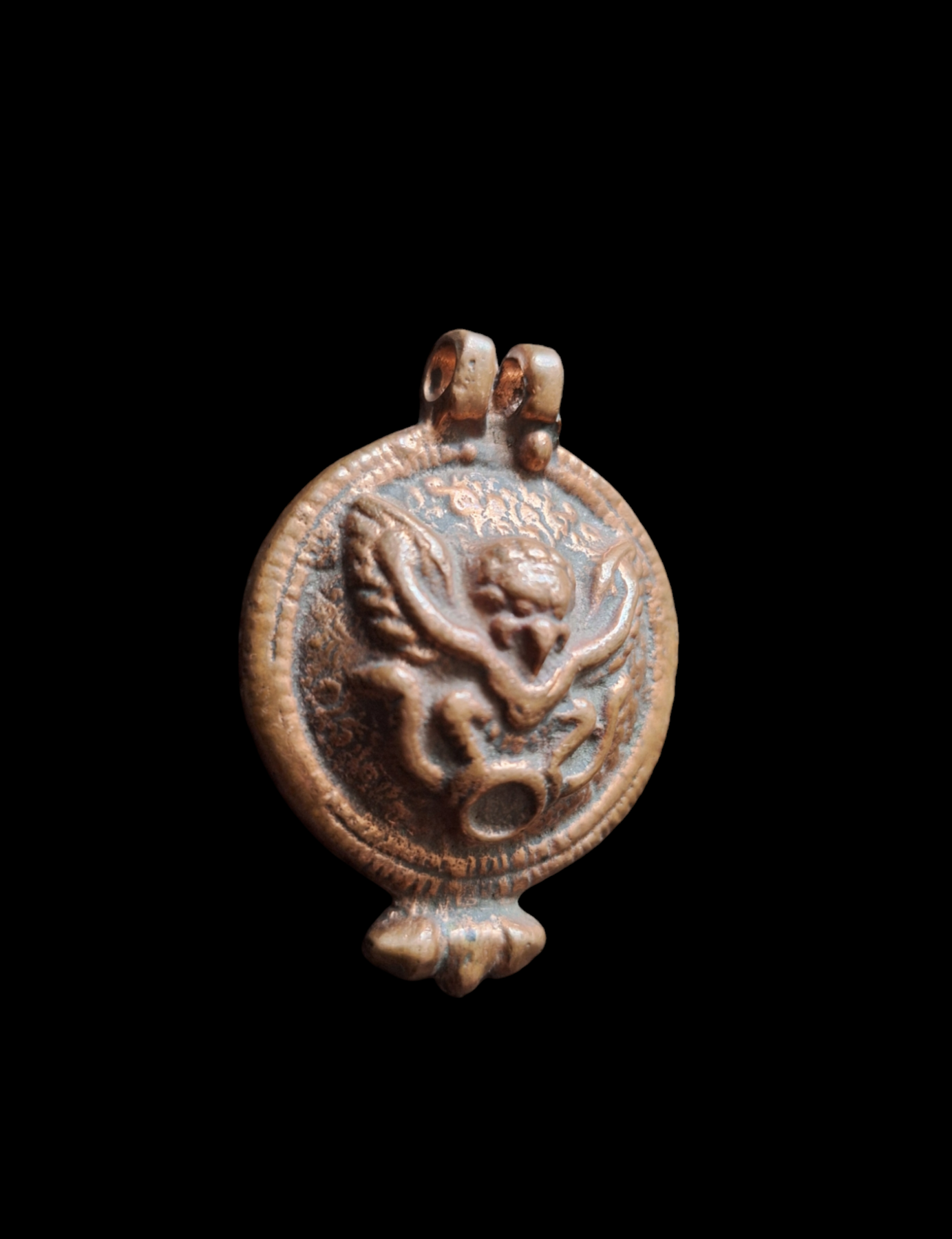 Red copper Garuda pendant