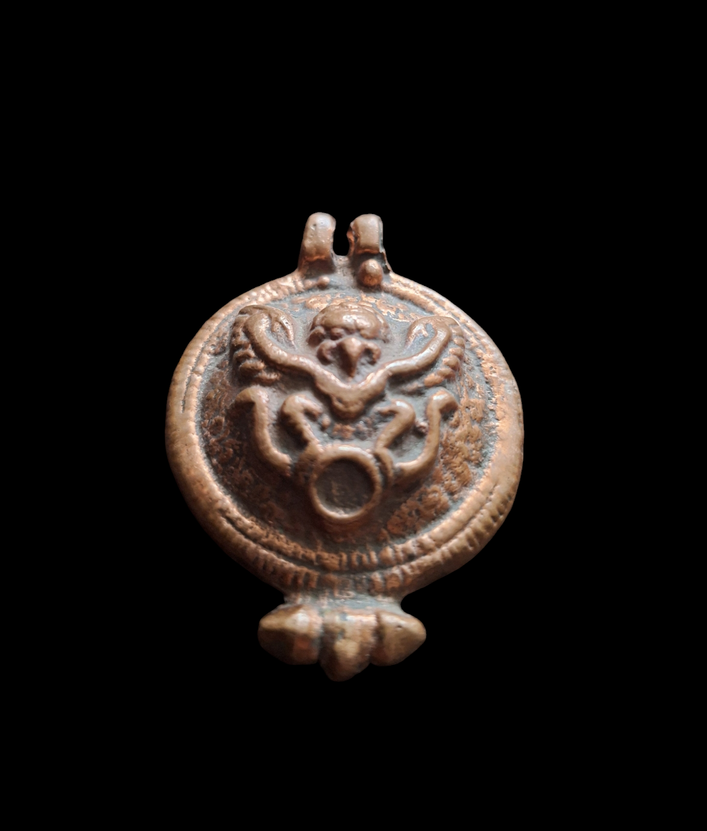 Red copper Garuda pendant