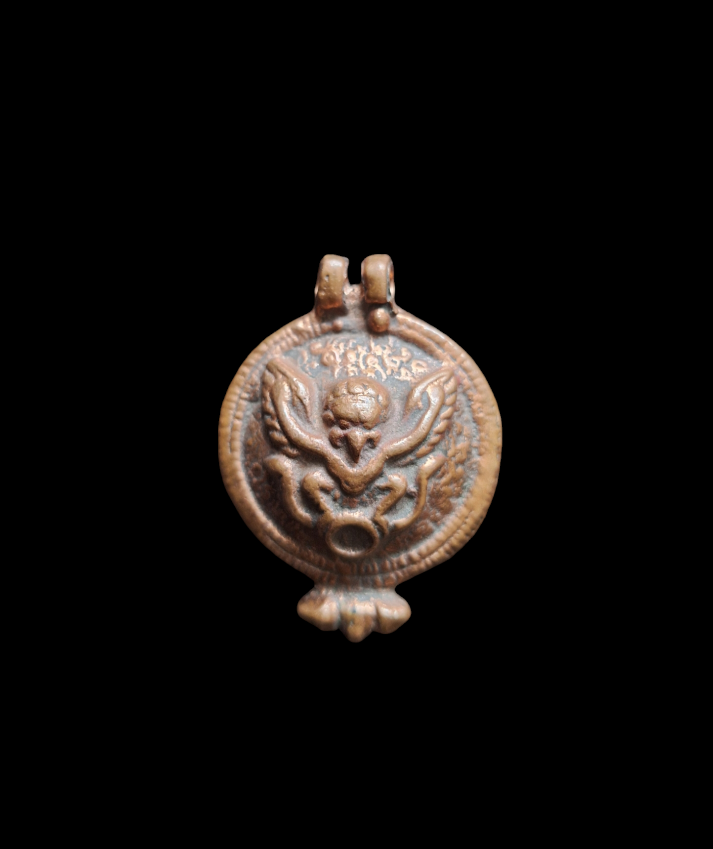 Red copper Garuda pendant