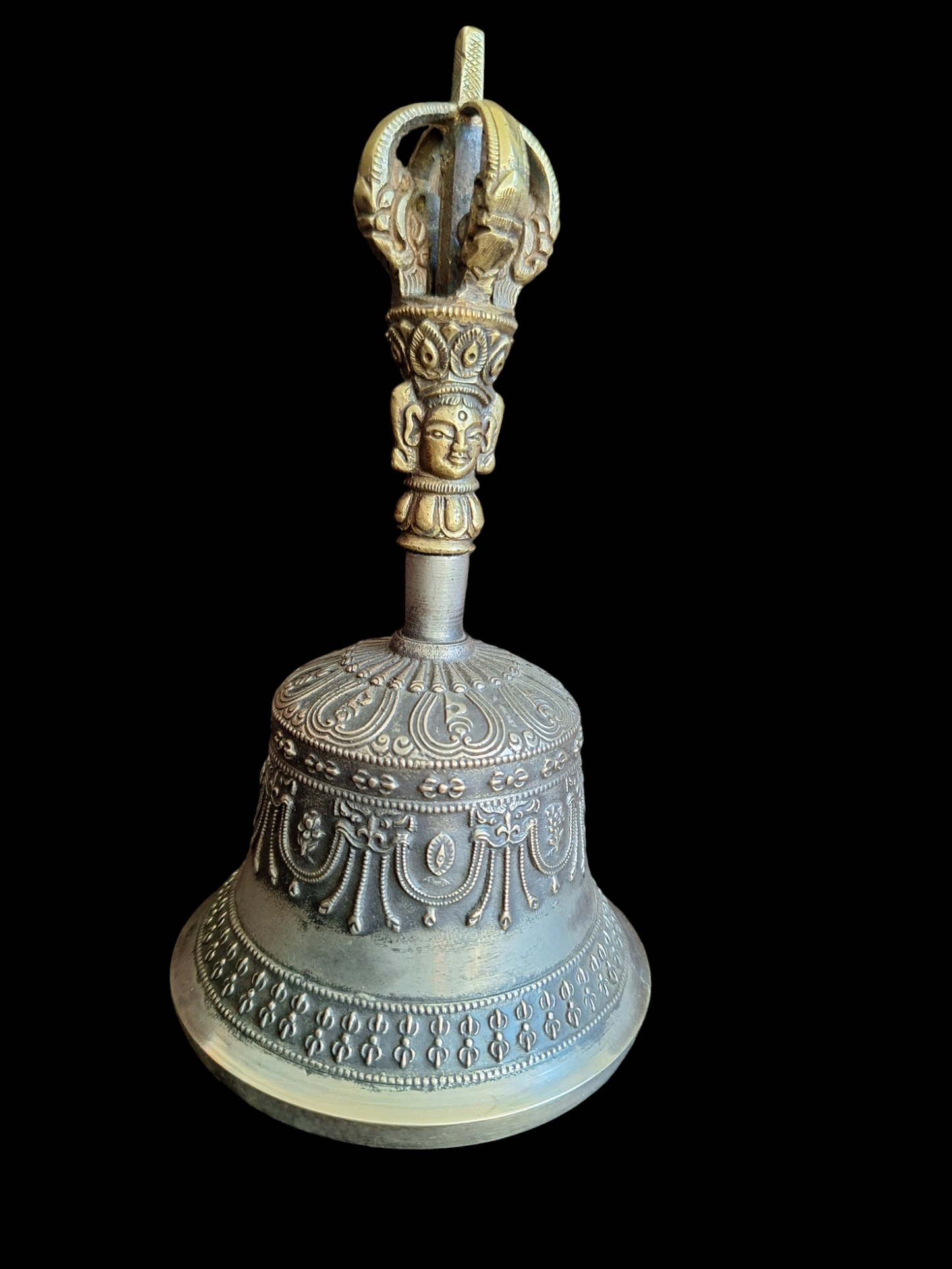 Vintage Tibetan Buddhist bell and dorje set