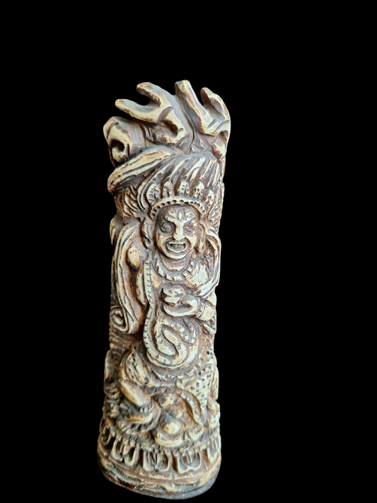 Vintage bone carved seal Black Manjushri