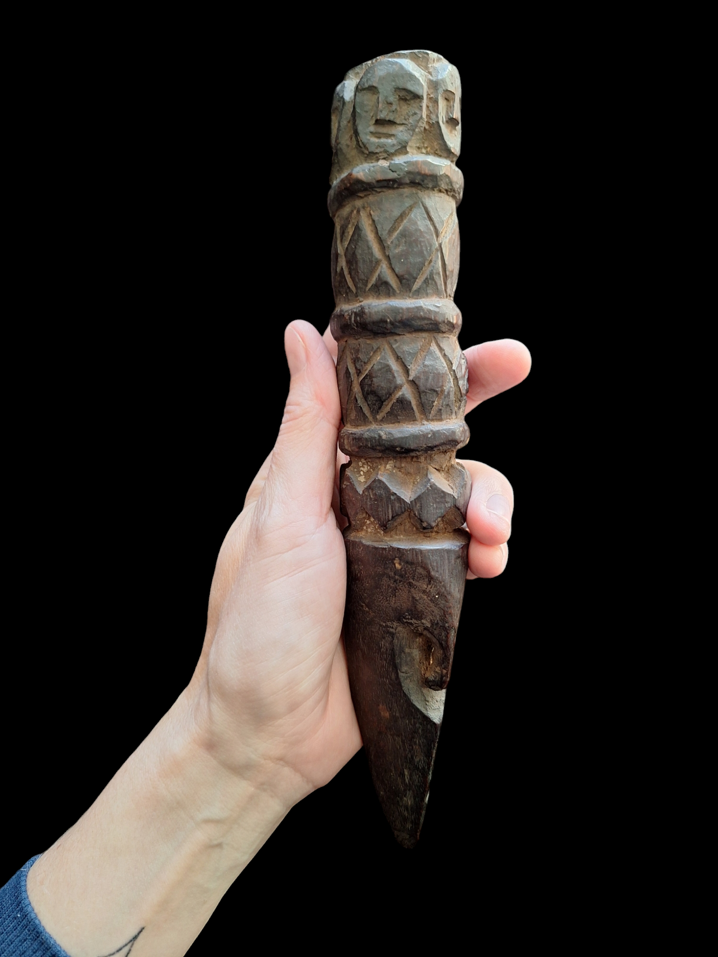 Antique wooden phurba #32