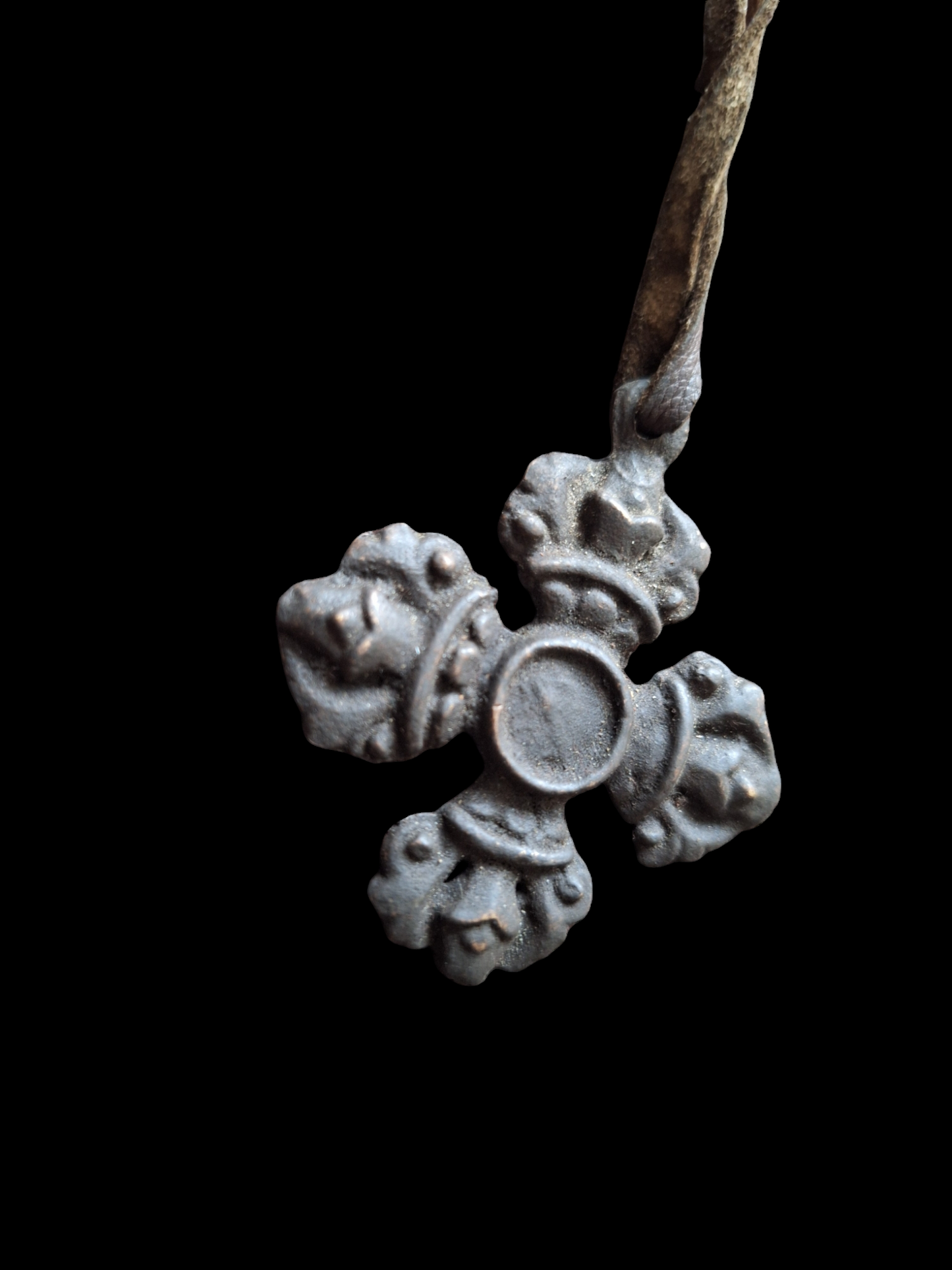 Old bronze double dorje pendant #2