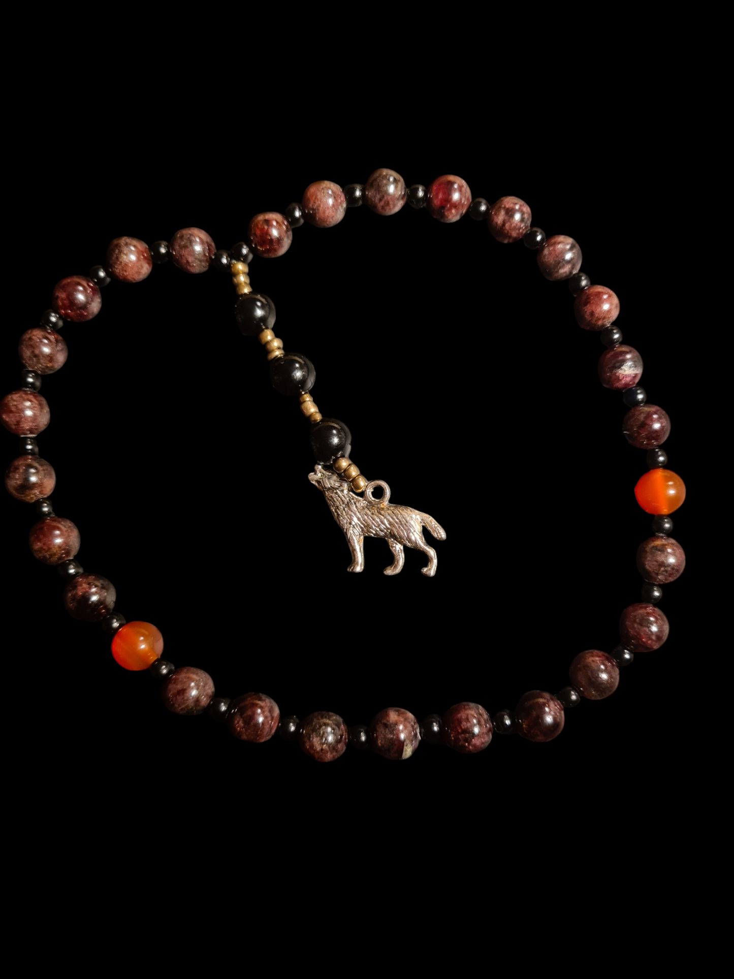 Prayer beads "darkred wolf"