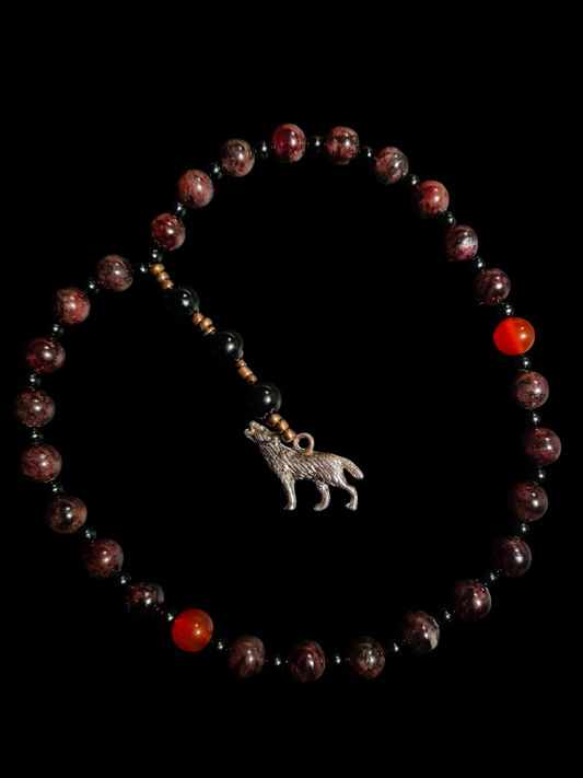 Prayerbeads "Darkred Wolf"