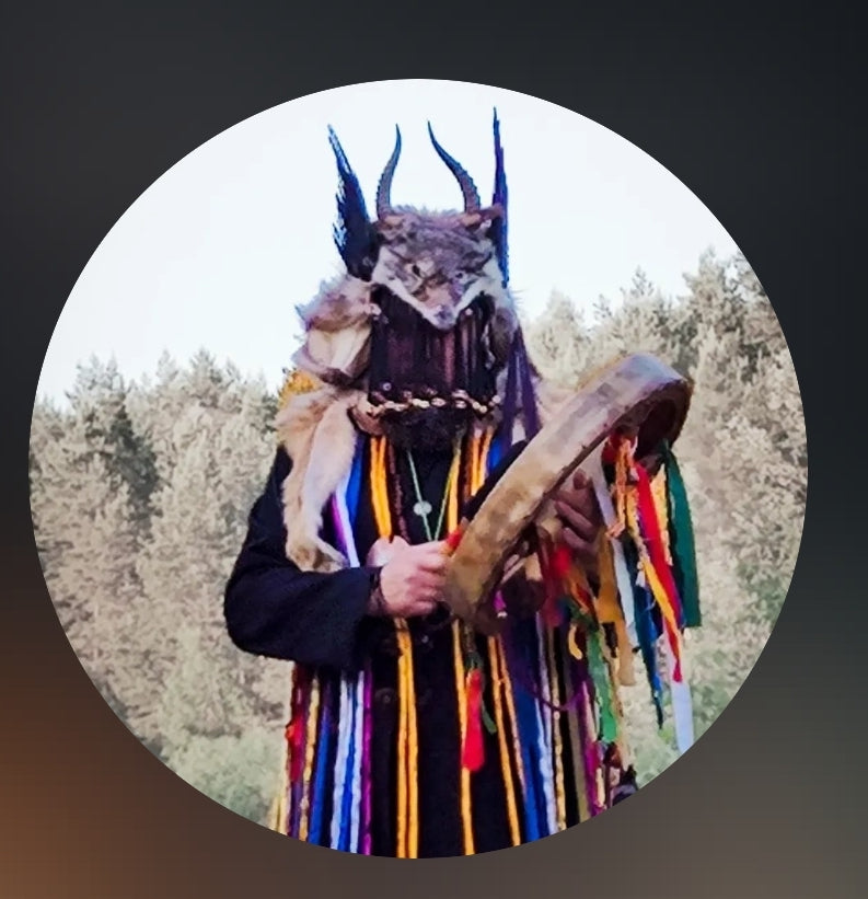 Black shamanic drum