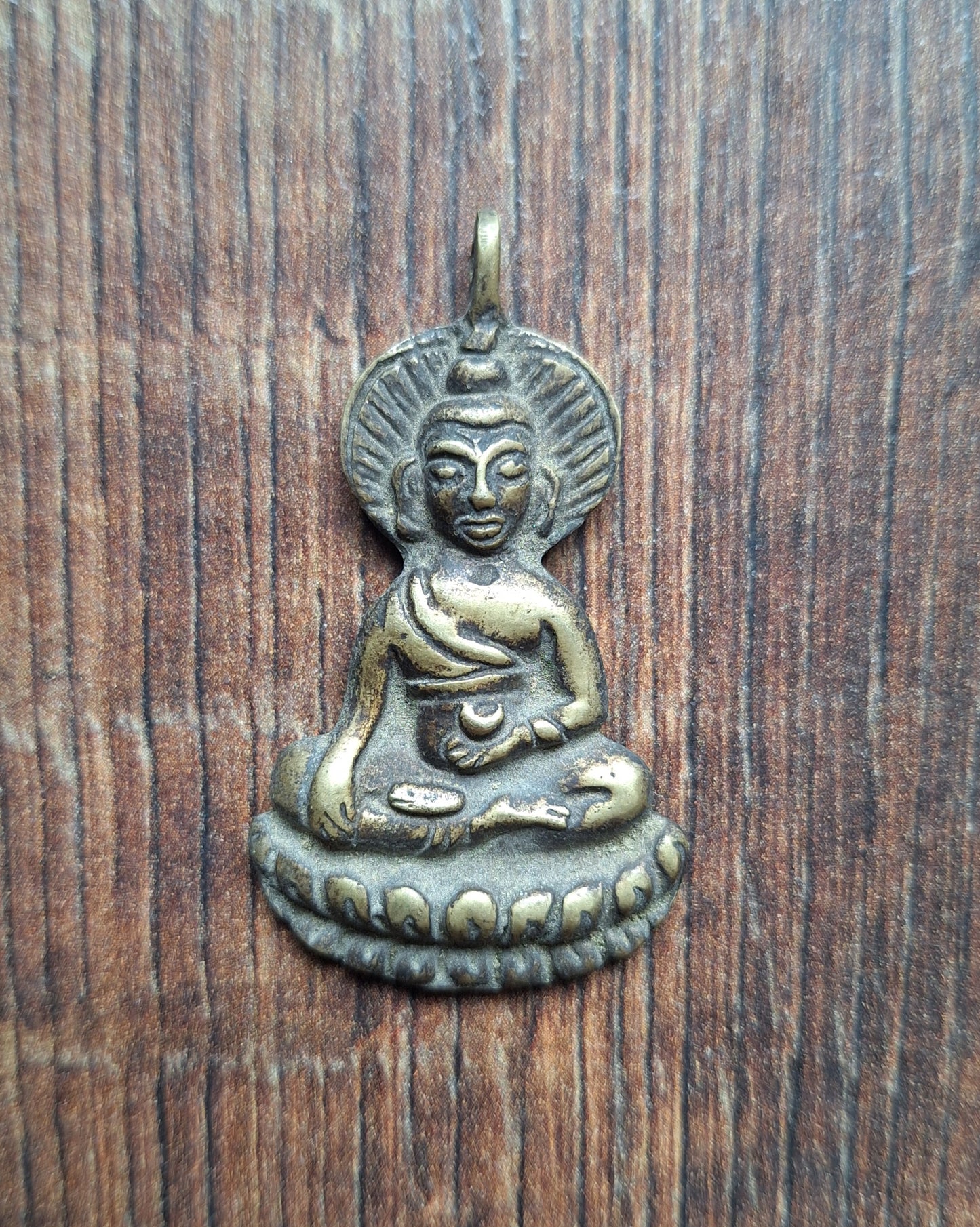 Vintage bronze pendant Shakyamuni Buddha