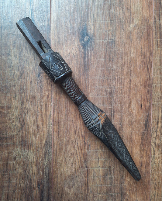 Antique Nepalese dhyangro drum handle #3