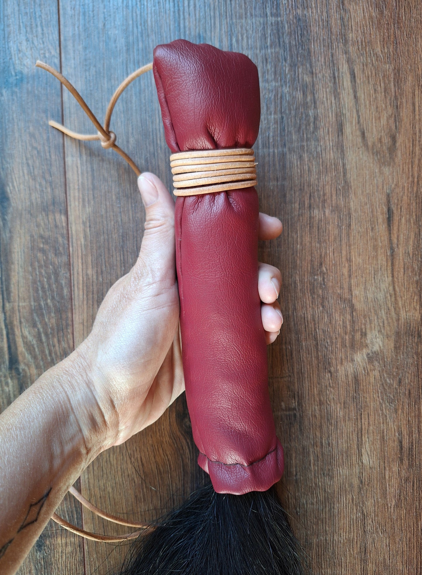 Horse tail shamanic whip