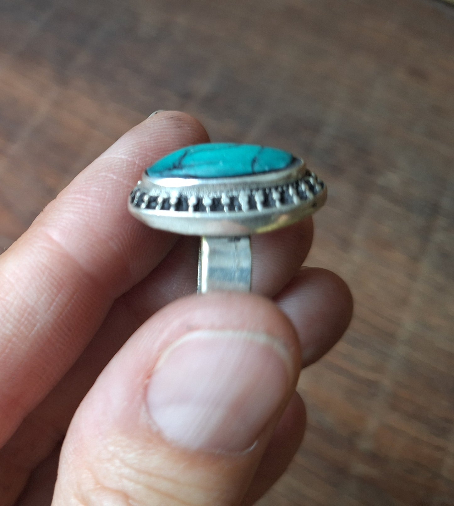 Vintage Tibetan silver and howlite ring