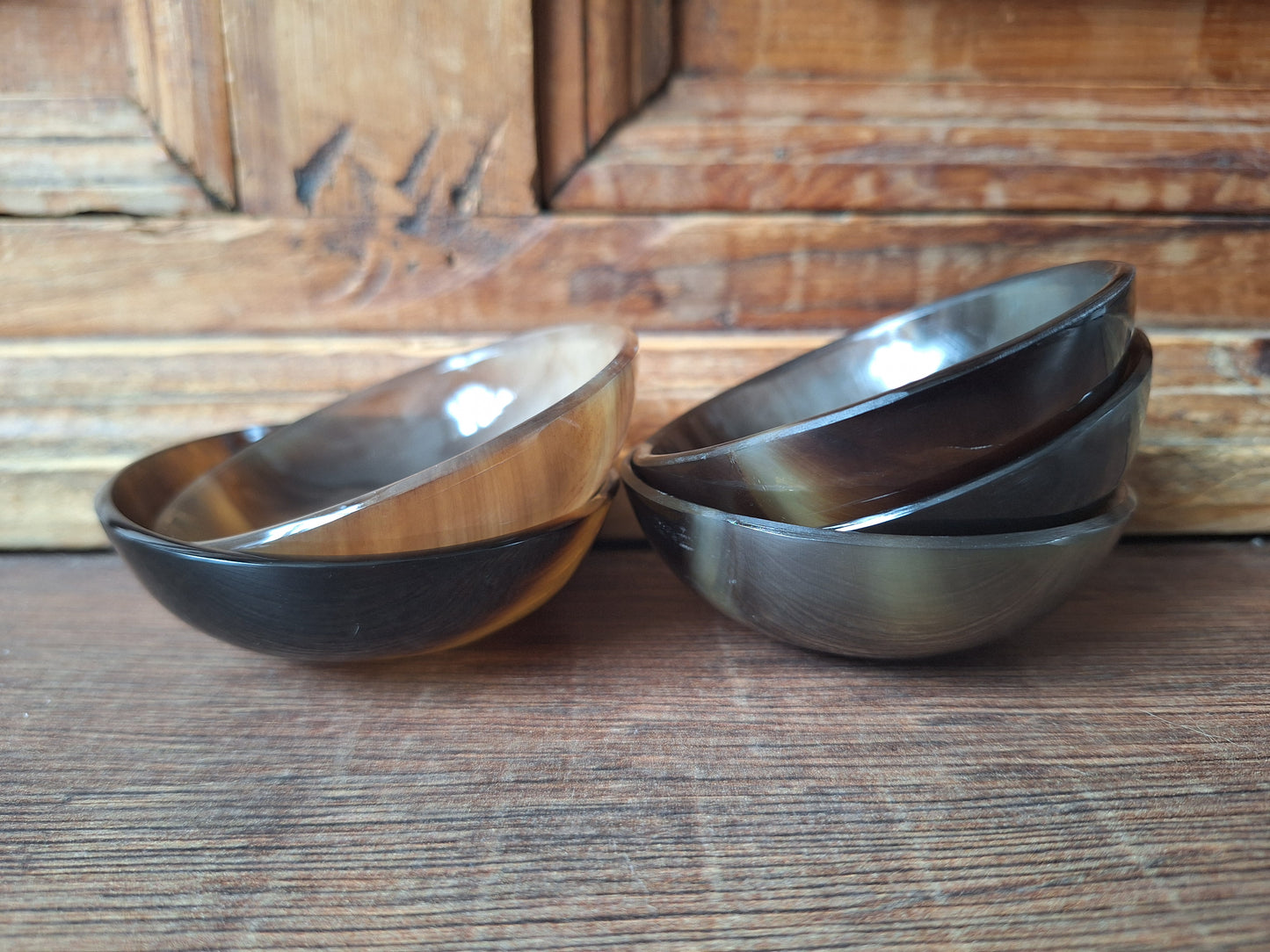 Cow horn offering bowl