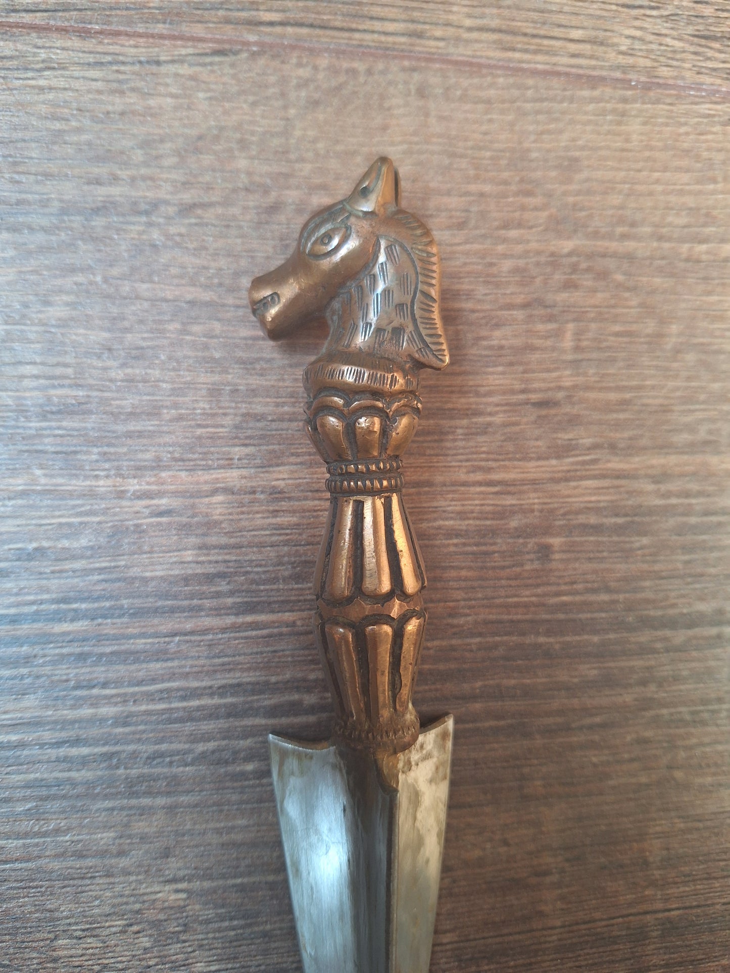 Iron and copper phurba Hayagriva