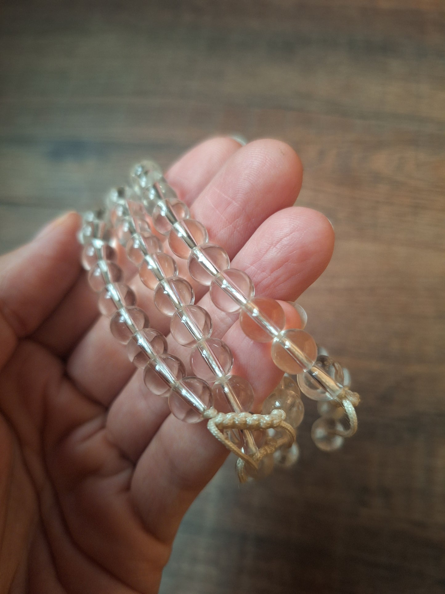 Quartz crystal mala bracelet