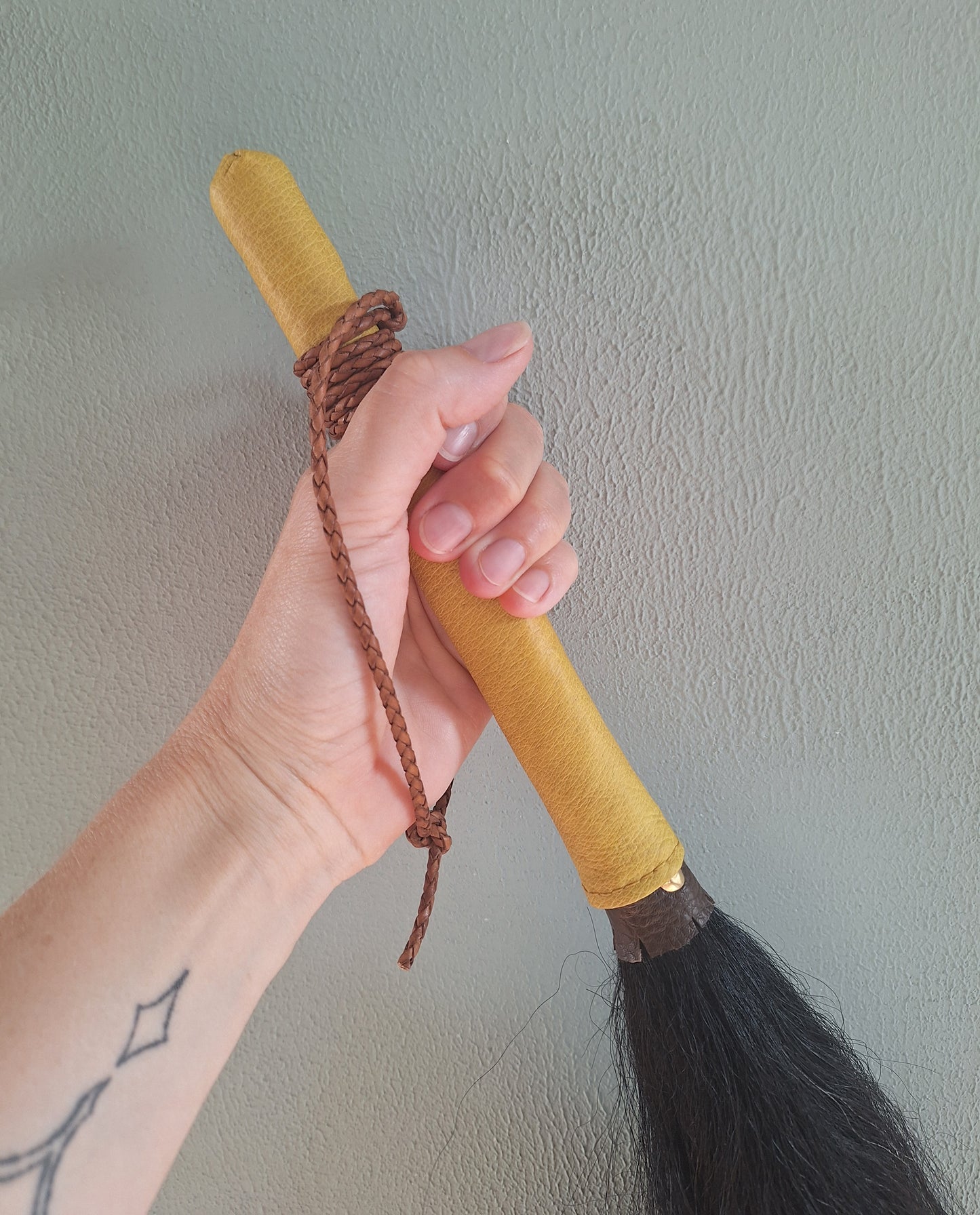 Yak tail shamanic whip