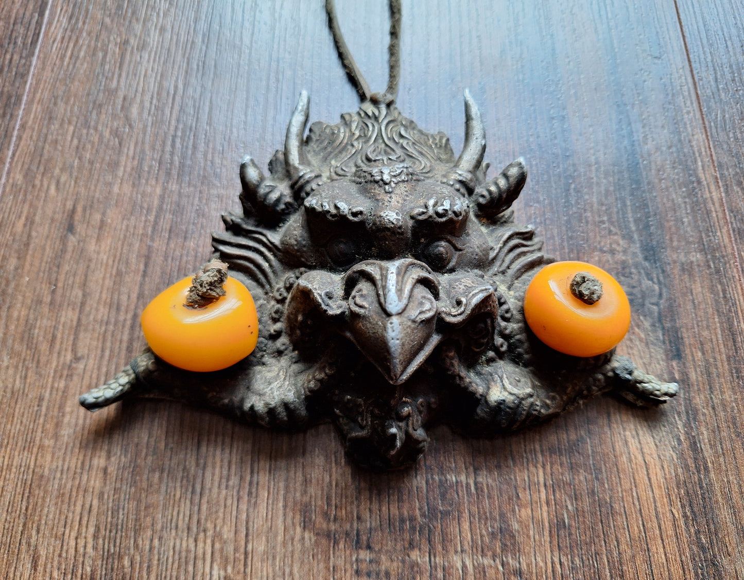 Vintage white metal wallhanger Garuda