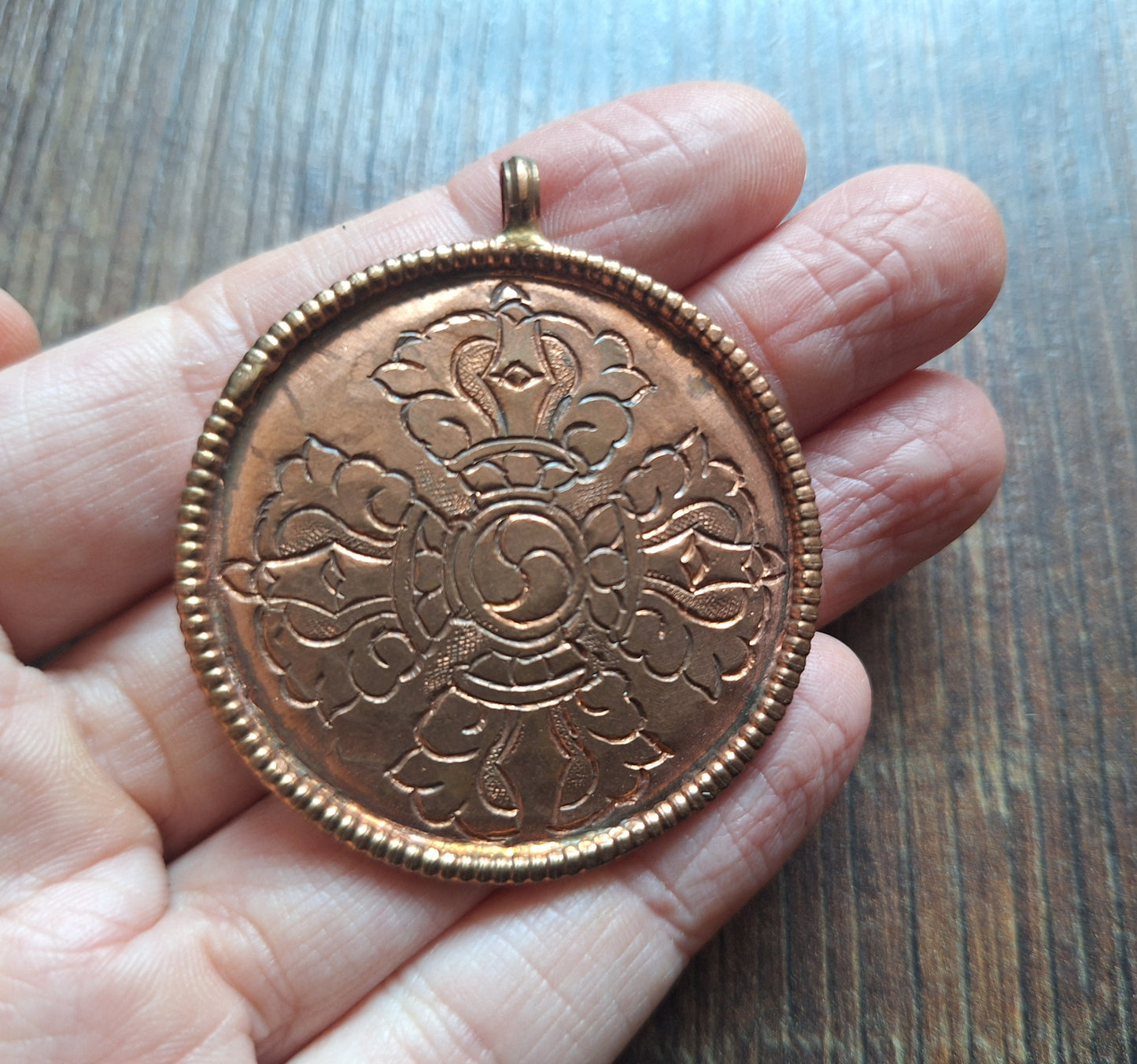 Nepalese red copper melong Double Dorje 45 millimeters
