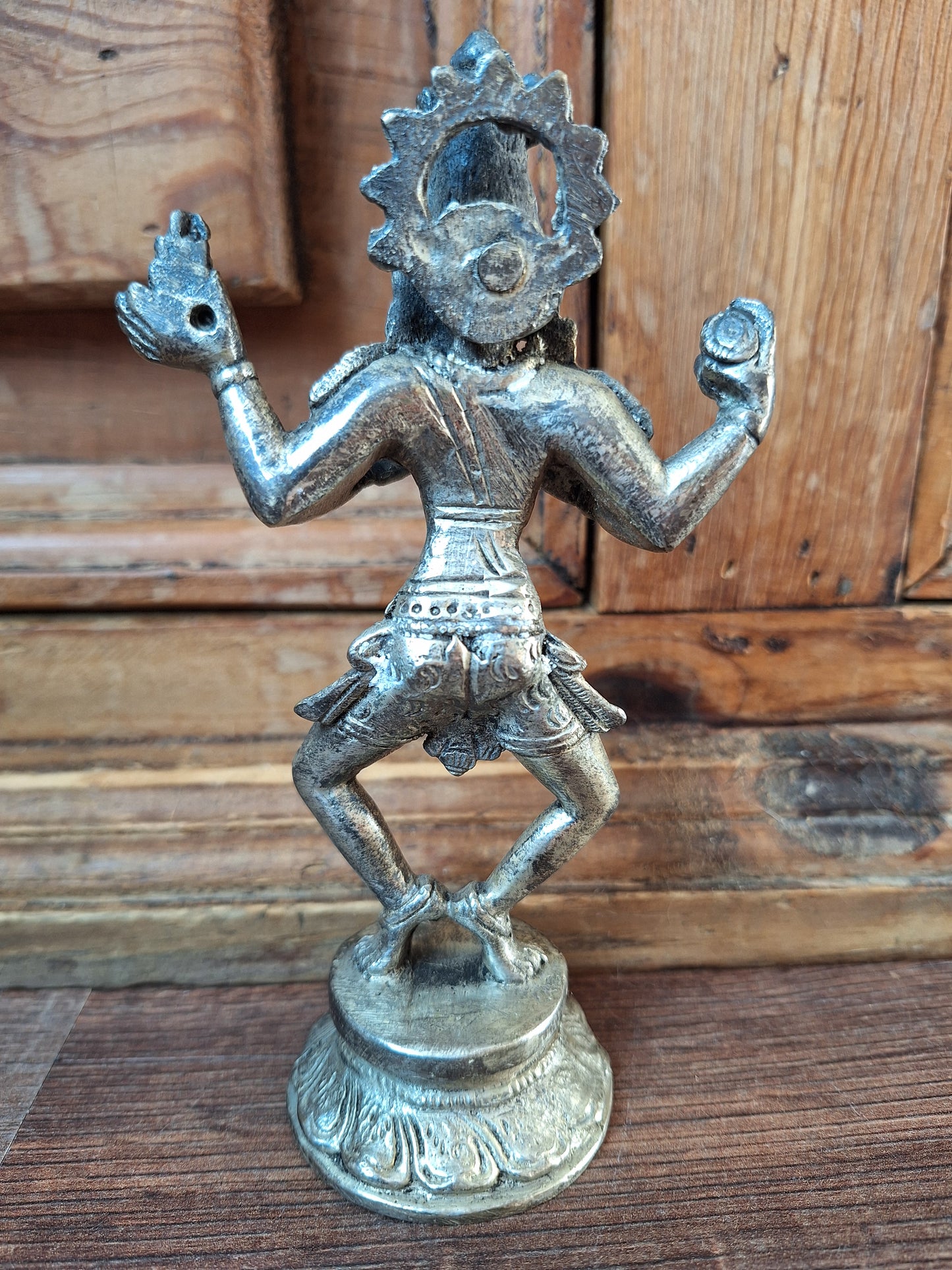 Vintage silver bronze Shiva Nataraja figurine