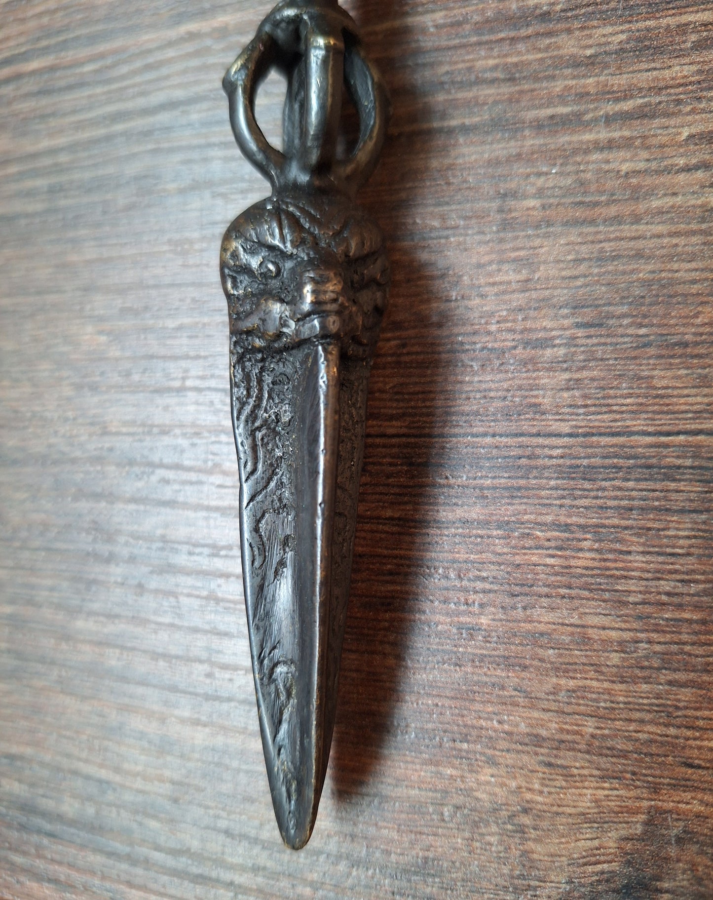 Vintage bronze phurba #11, with stand