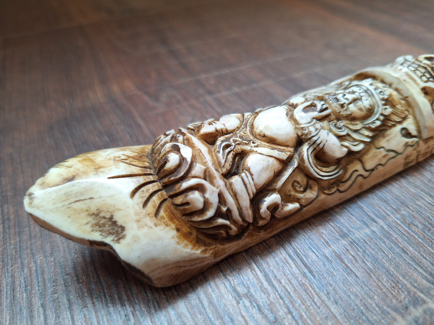 Vintage yak bone carving Vajrapani Krodha