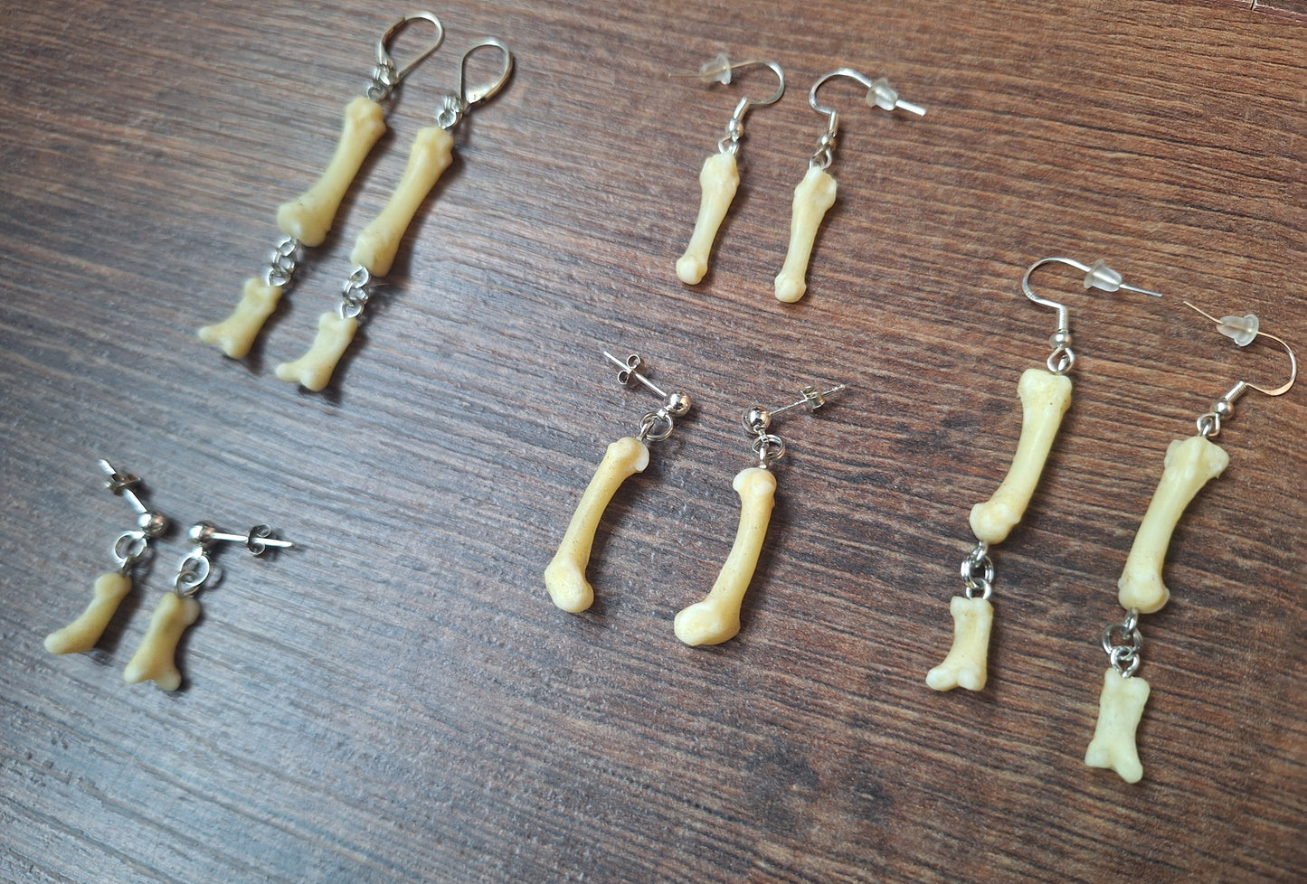 Badger foot bones amulet earrings