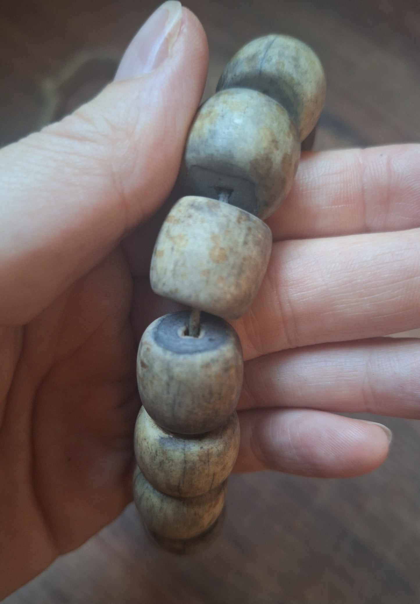 Old Nepalese bone bead necklace