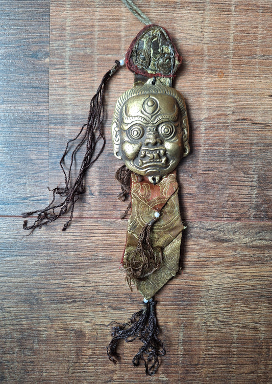 Vintage Tibetan amulet wallhanger Mahakala