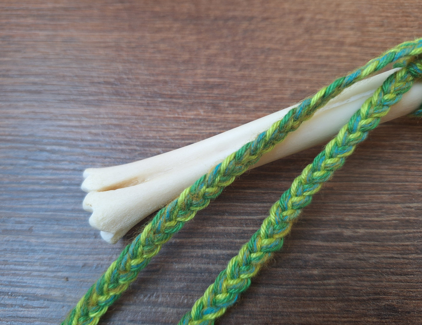 Horse hide and roe deer leg bone rattle