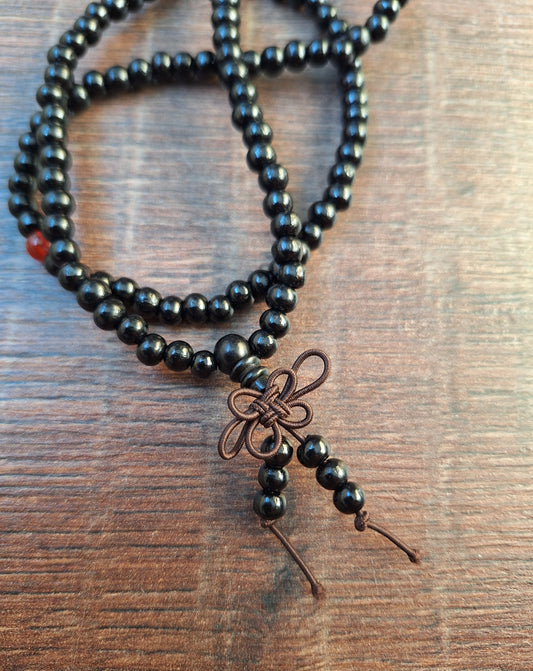 Black wooden mala