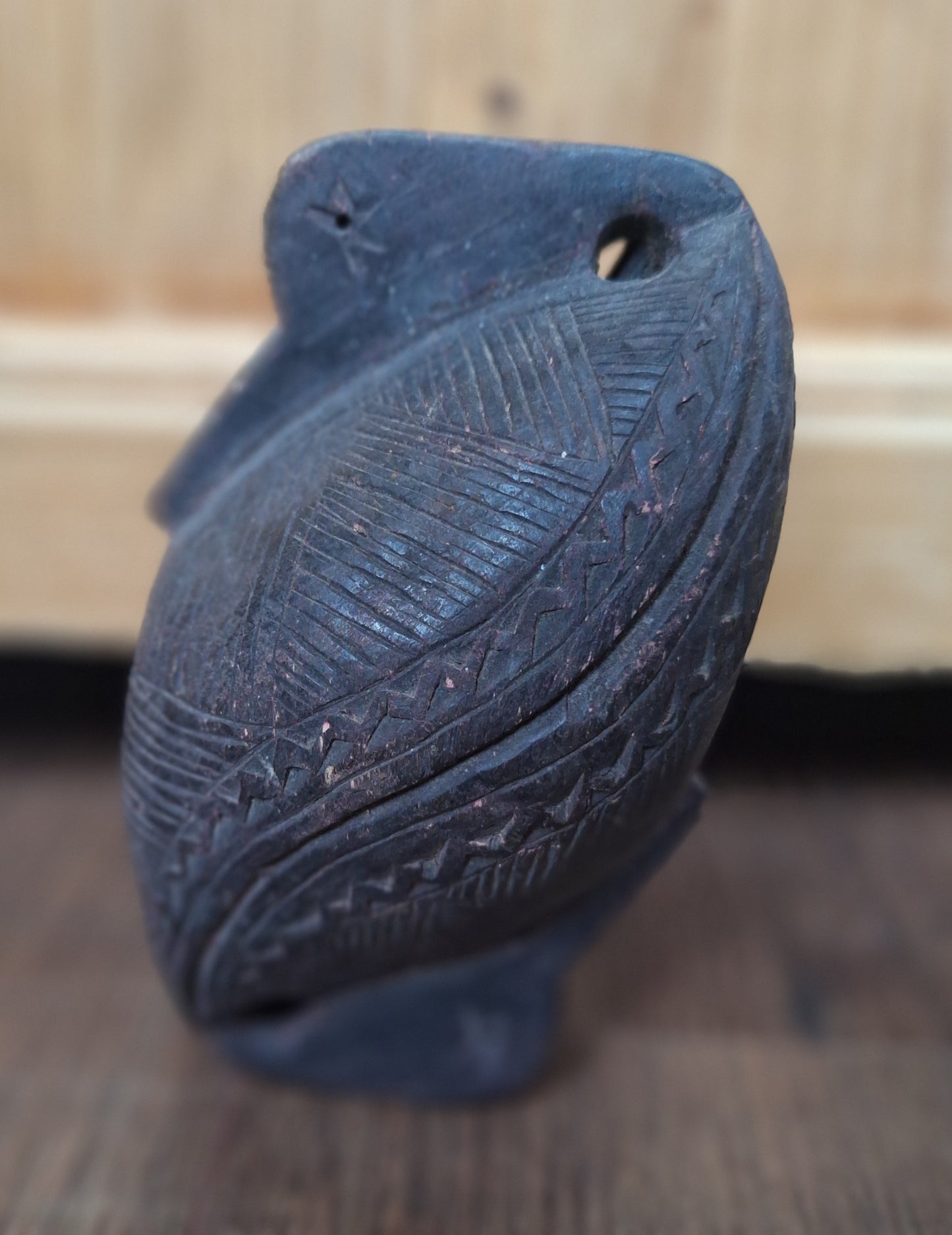 Old Nepalese wooden bird figurine