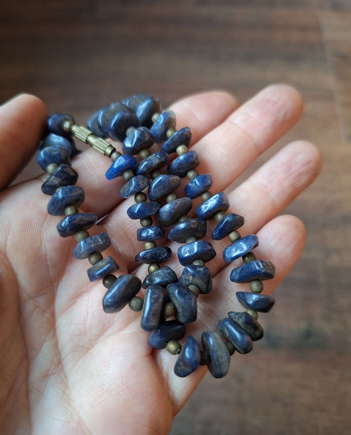 Vintage blue agate necklace