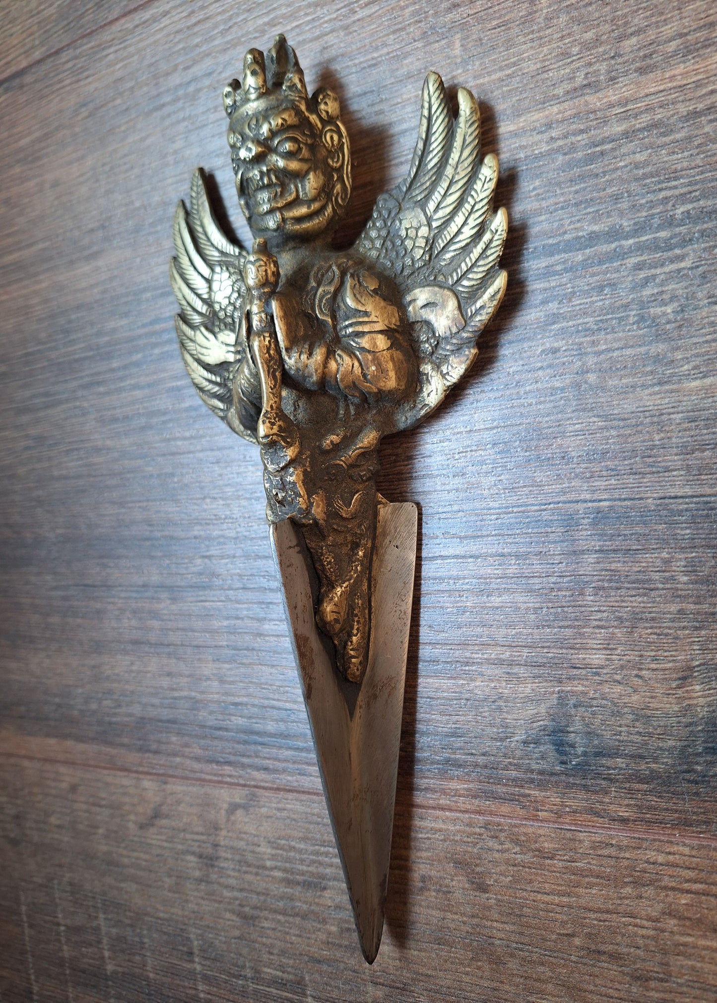 Vintage brass and iron Vajrakilaya phurba