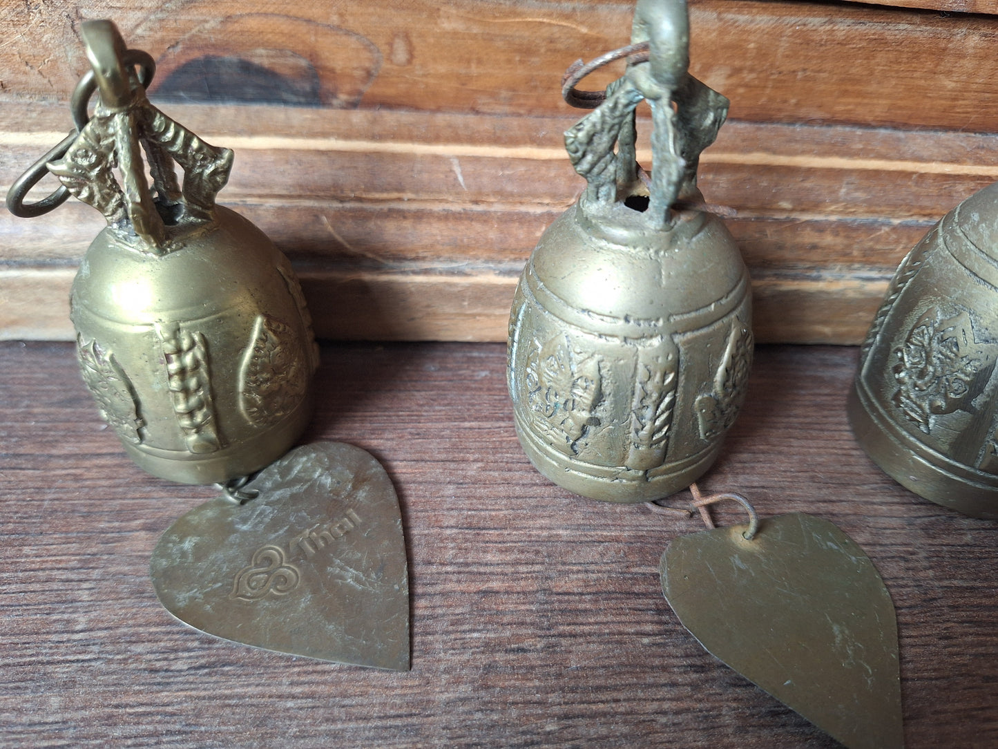 Vintage Thai Buddhist temple bells, set of 4