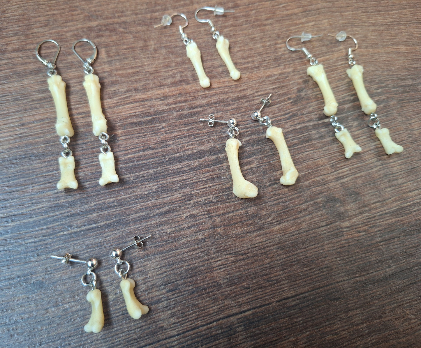 Badger foot bones amulet earrings