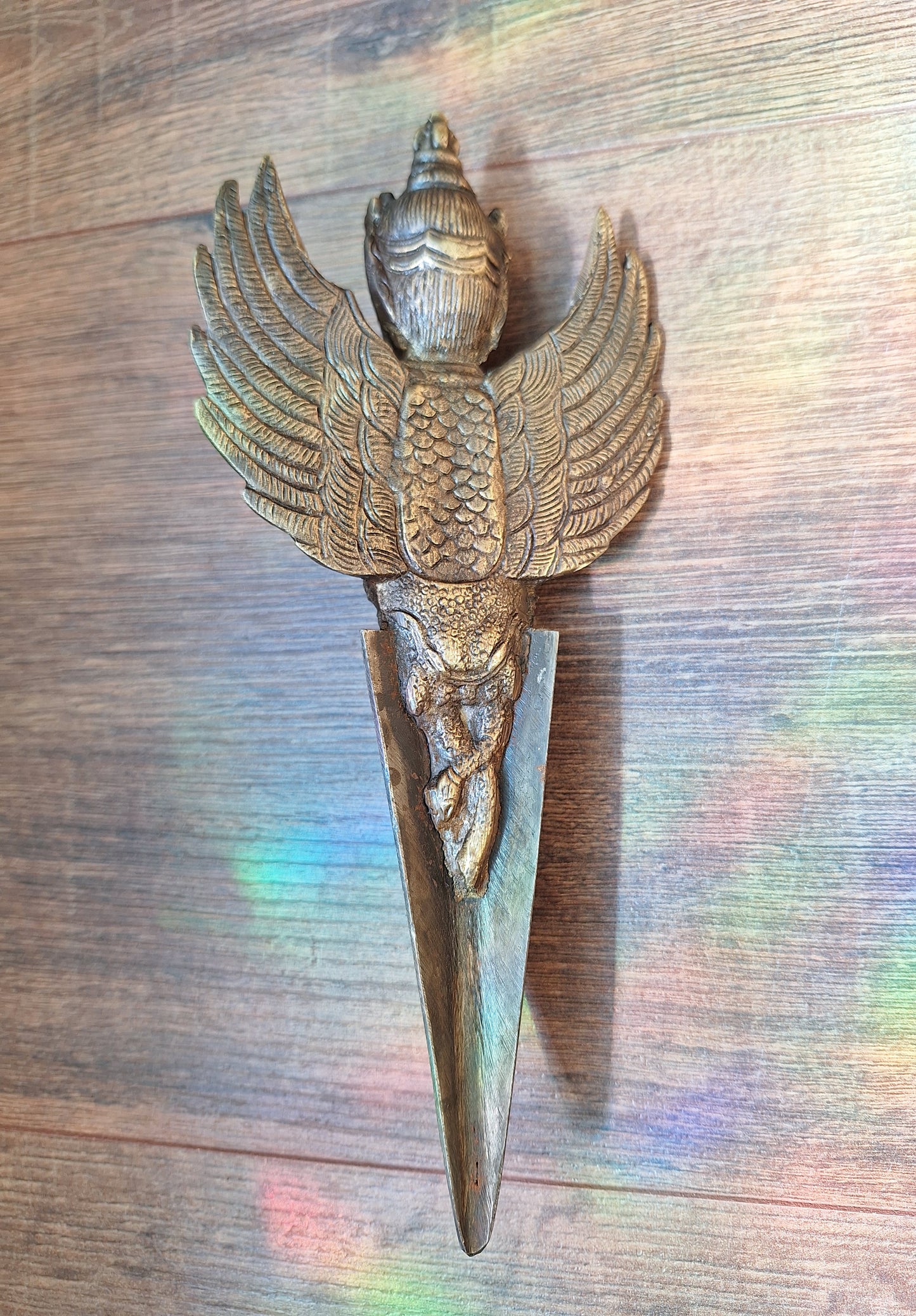 Vintage bronze and iron Vajrakilaya phurba