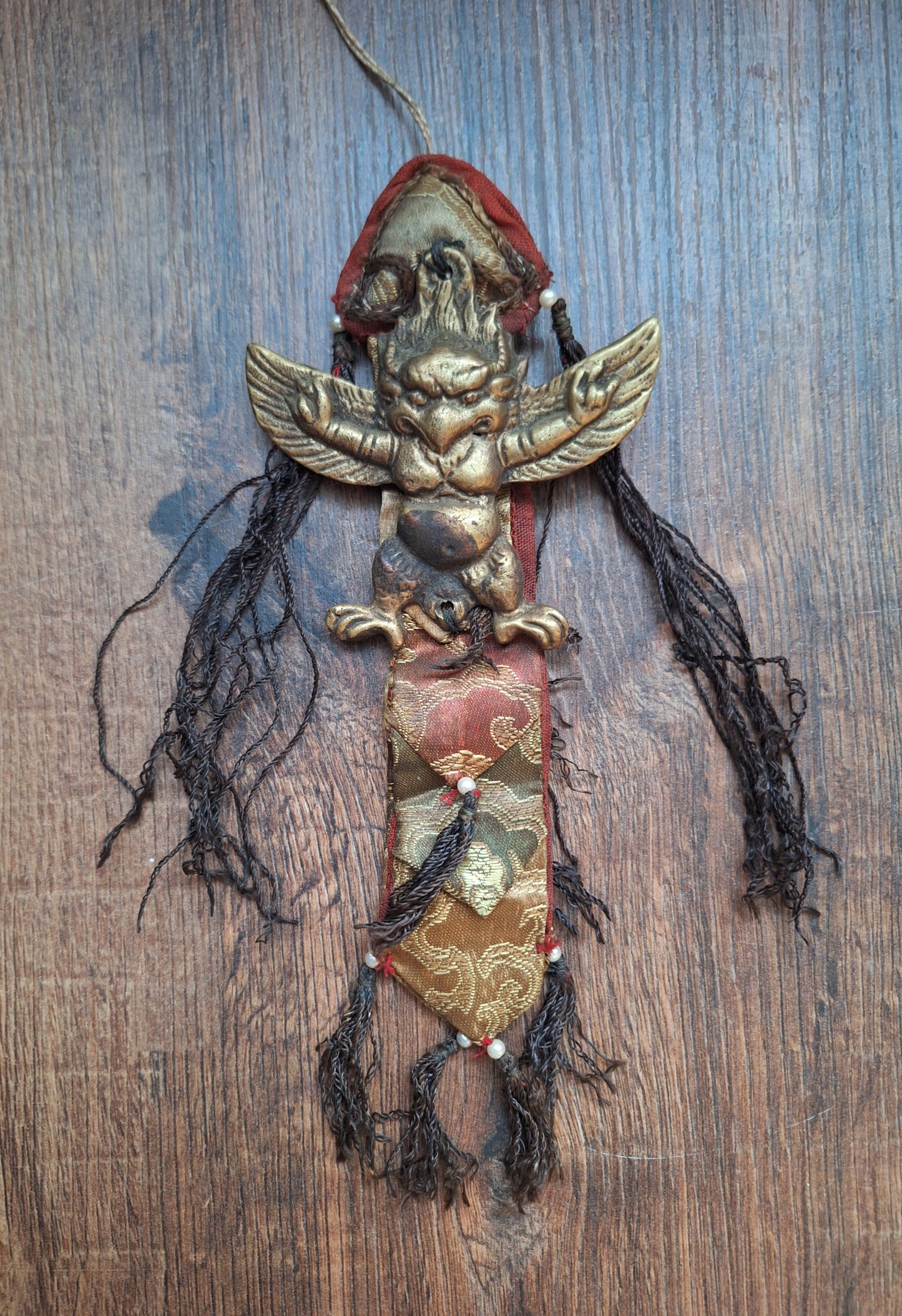 Vintage Tibetan amulet wallhanger Garuda