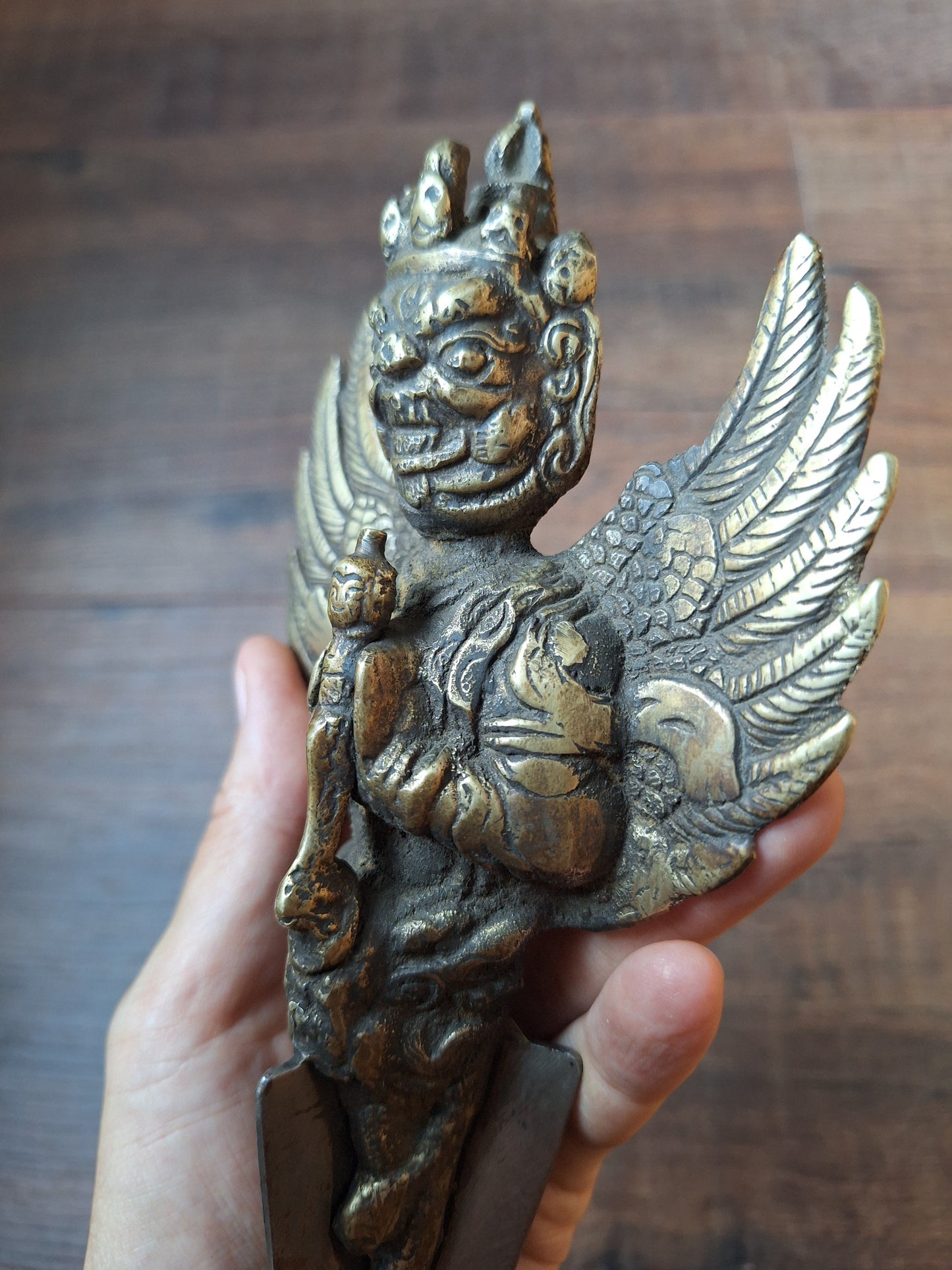 Vintage brass and iron Vajrakilaya phurba