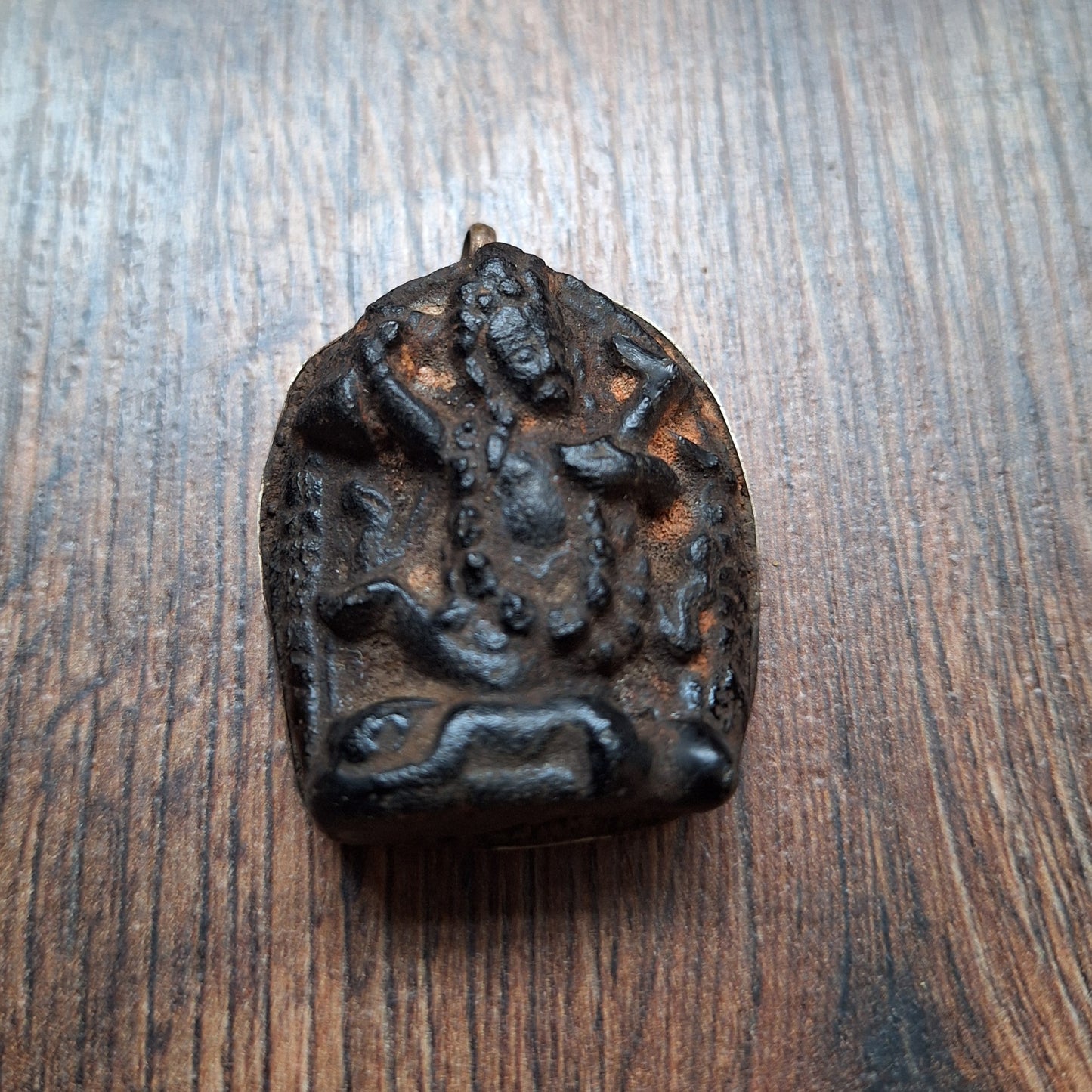 Vintage Nepalese glass pendant Mahakala