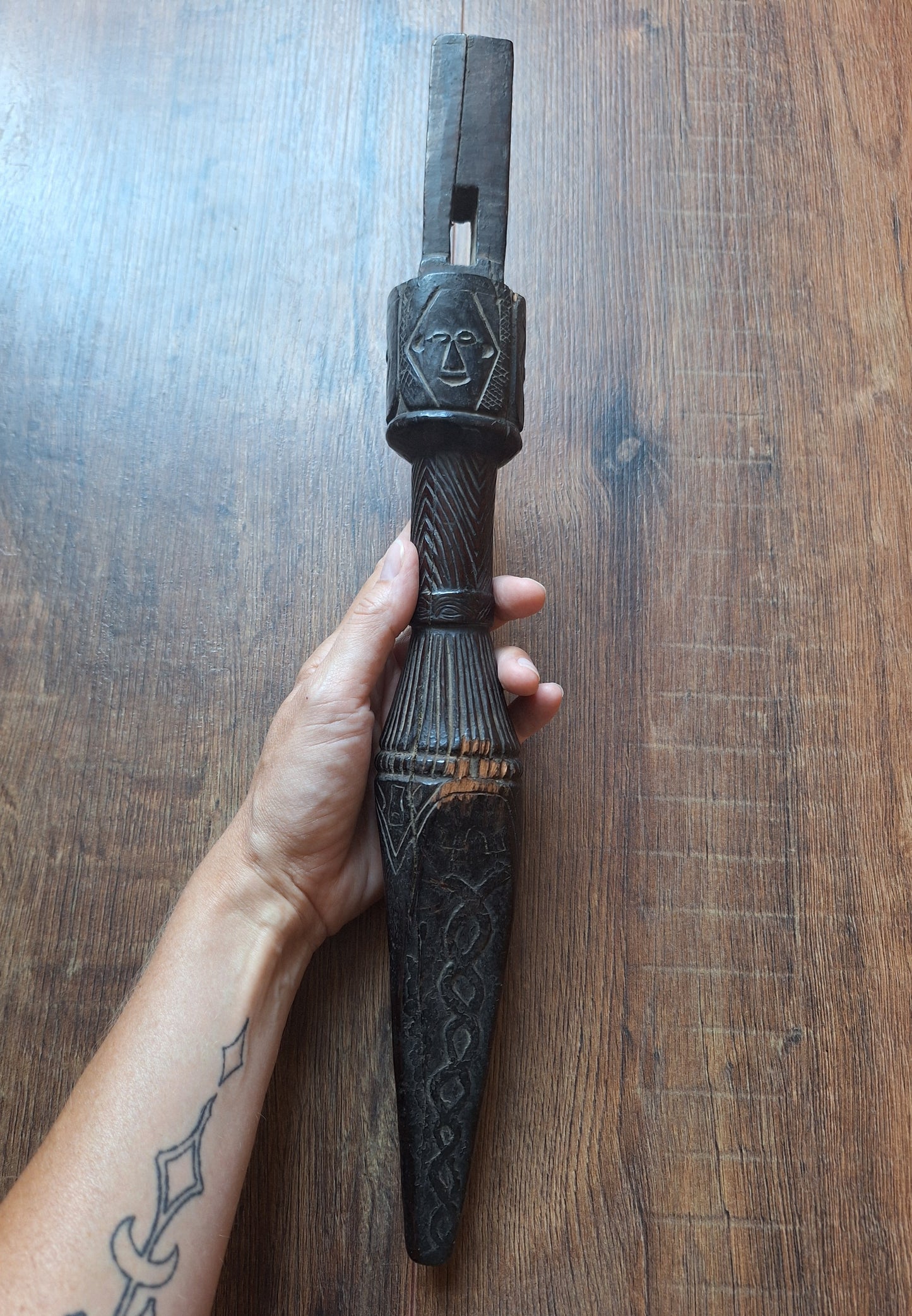 Antique Nepalese dhyangro drum handle #3