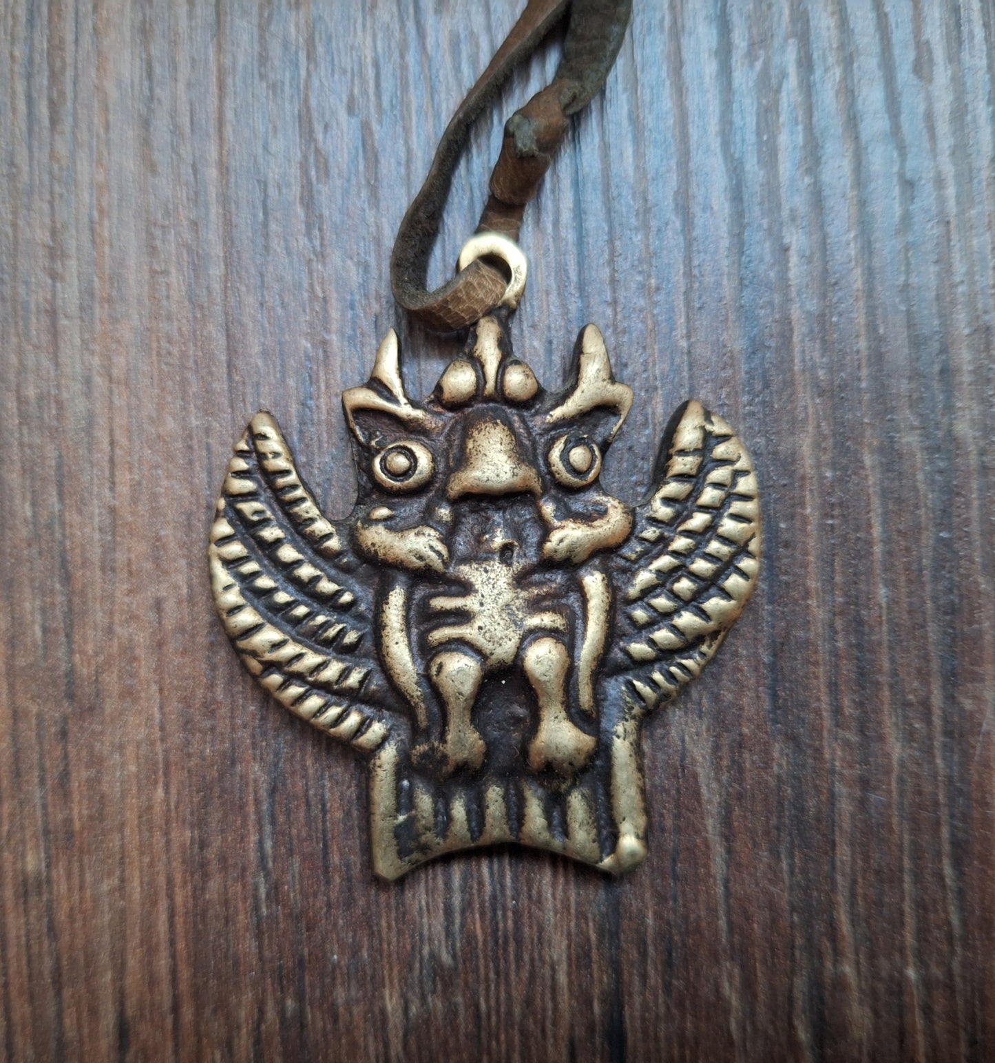 Vintage bronze thogchag pendant Garuda