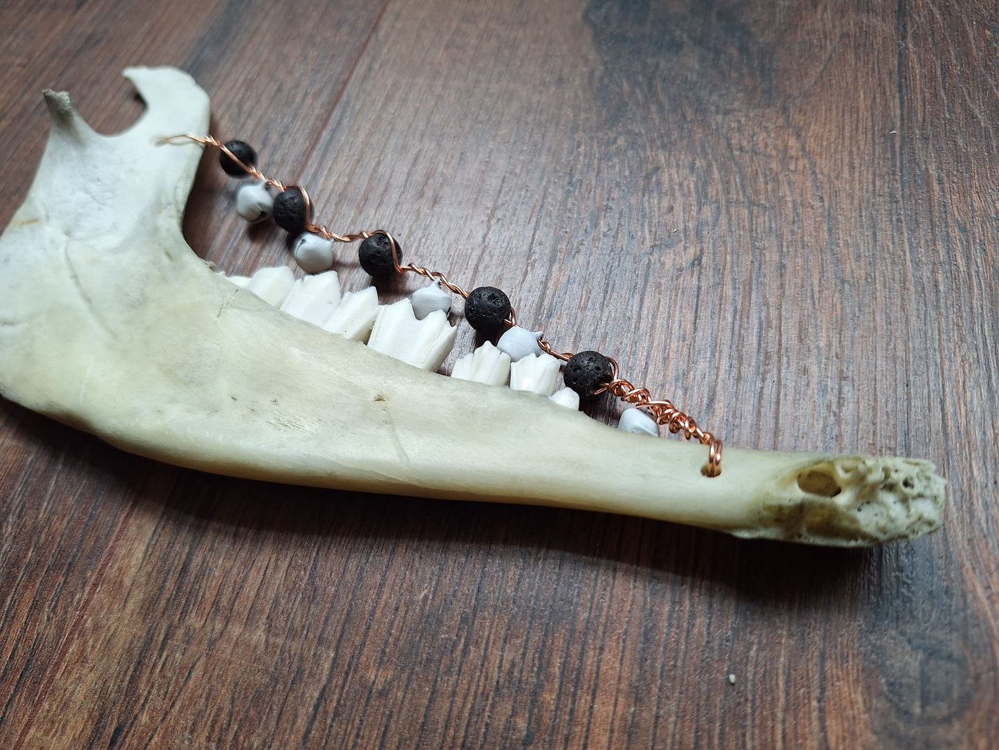 Roe deer jawbone rattle