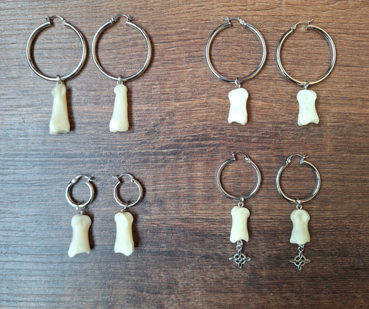 Roe deer foot bones amulet earrings