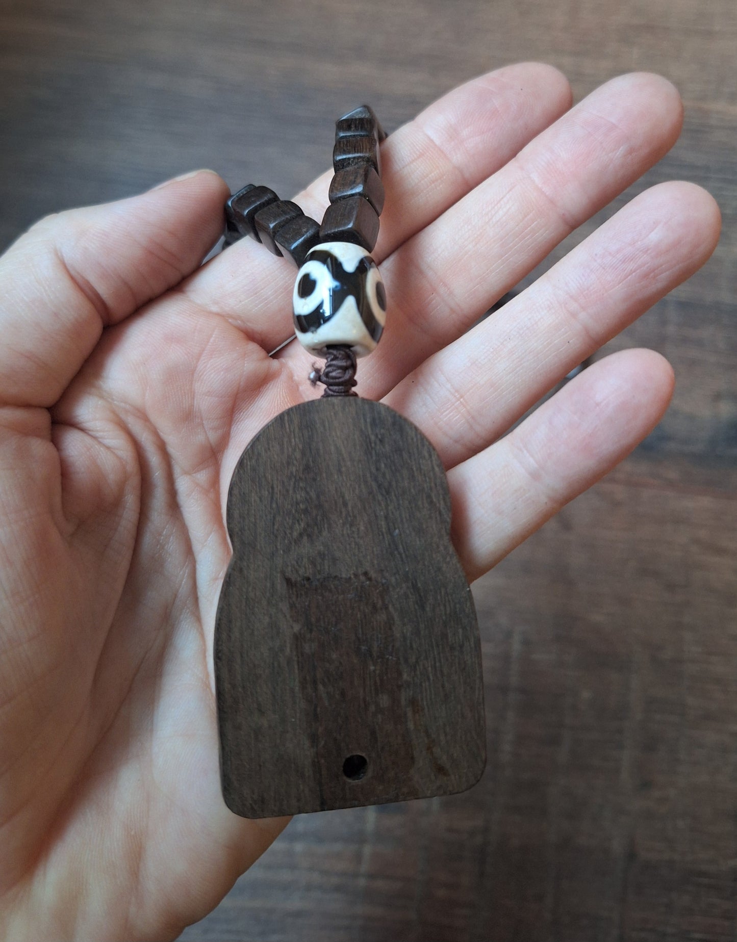 Wooden mala with Guanyin pendant