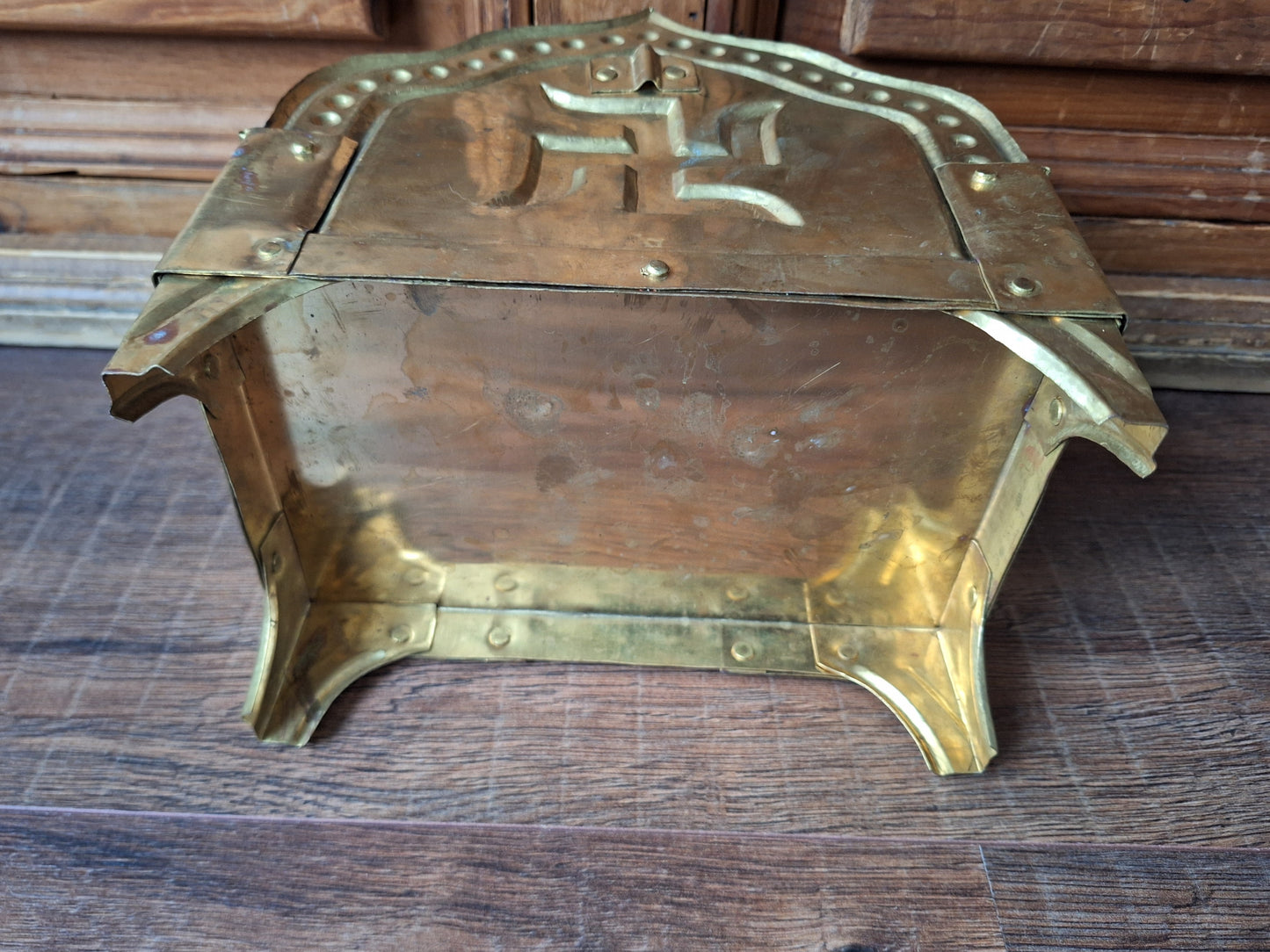 Vintage brass Singhasan home altar