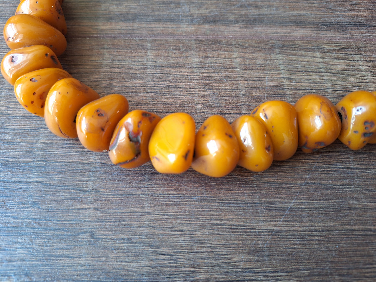 Vintage Nepalese copal beads strand #1
