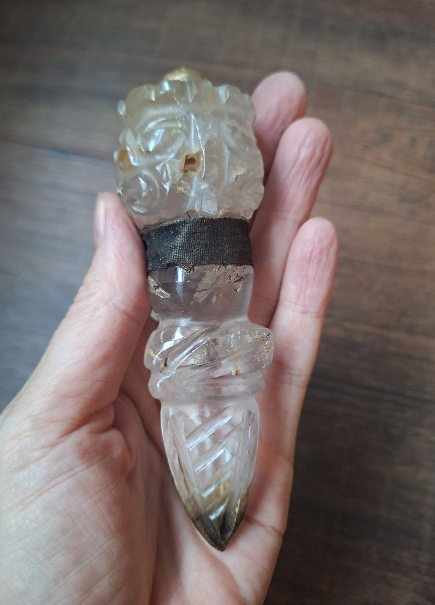 Vintage quartz crystal phurba #4