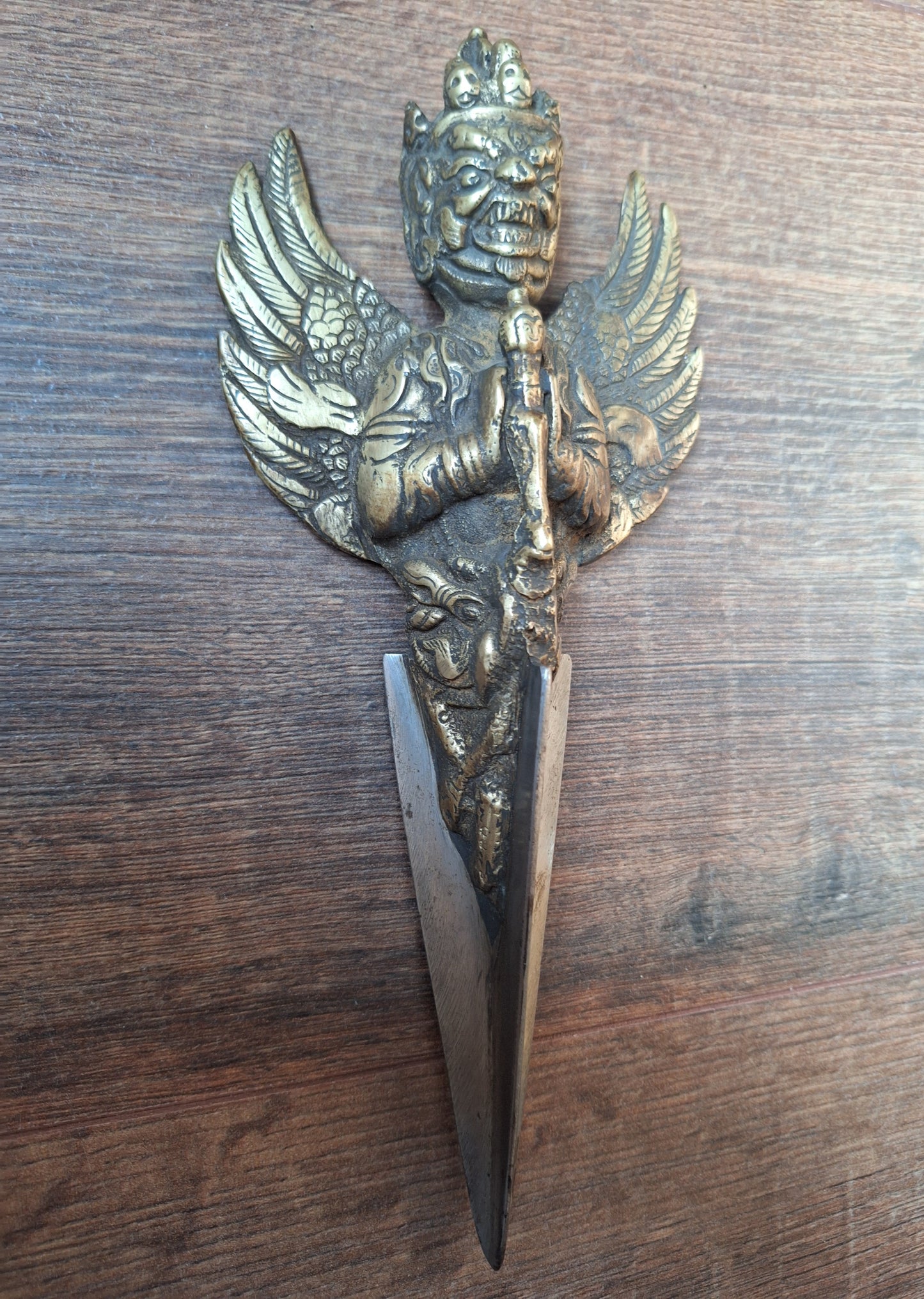 Vintage brass and iron Vajrakilaya phurba