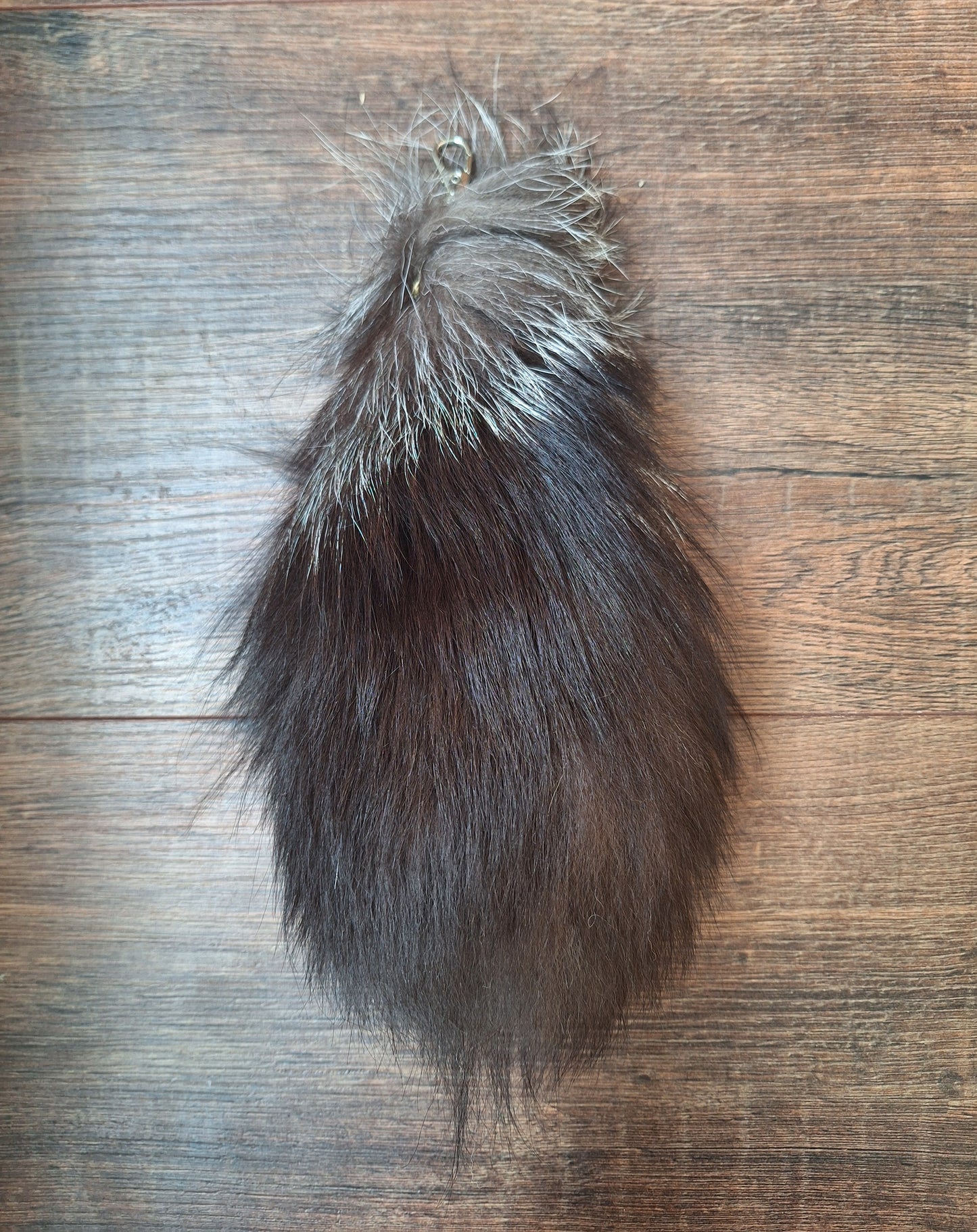 Silverfox tail tip keychains