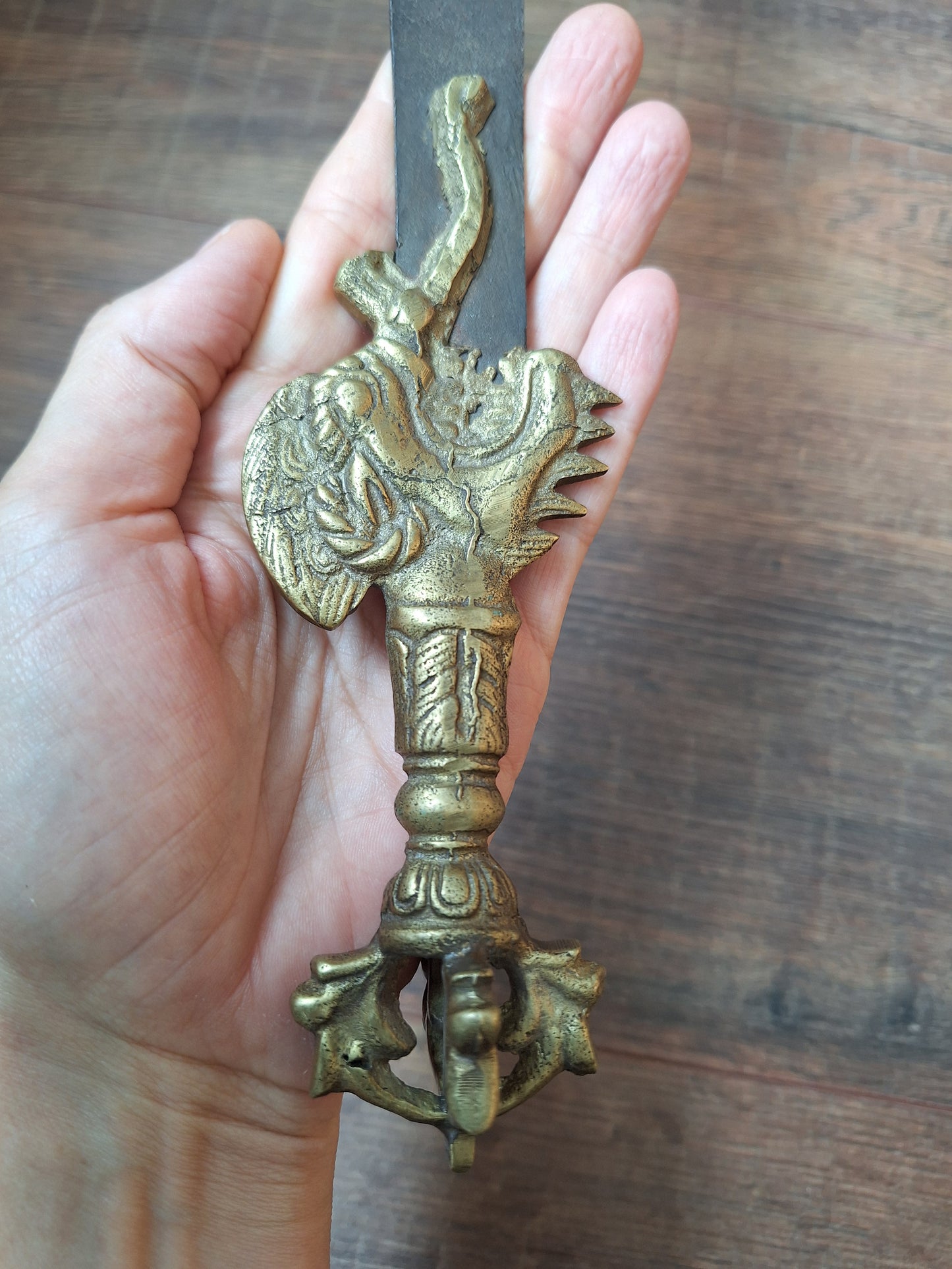 Vintage Tibetan iron and brass khadga #1
